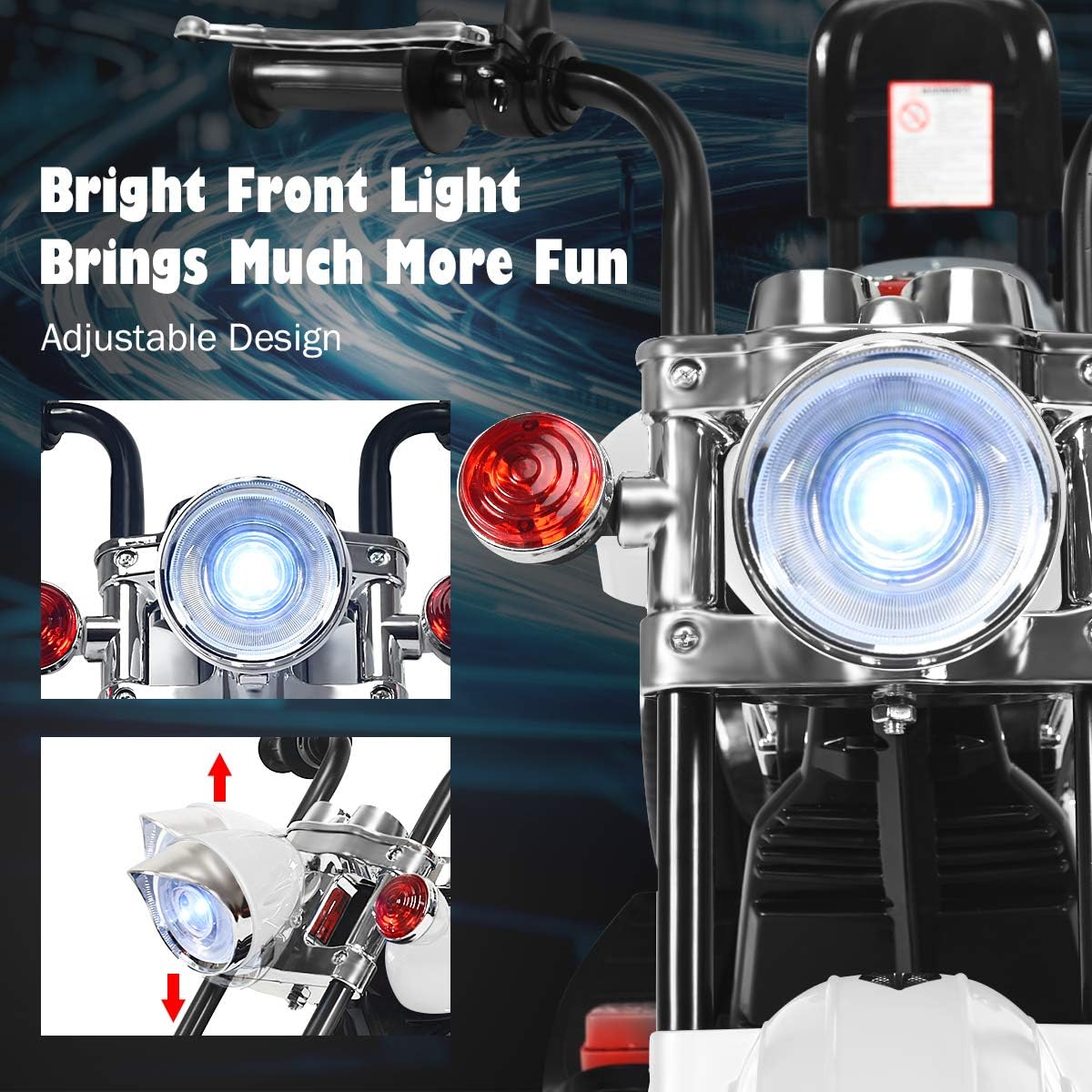 Costzon 6V Ride on Chopper Kids Motorcycle with Horn, Headlight (Red)