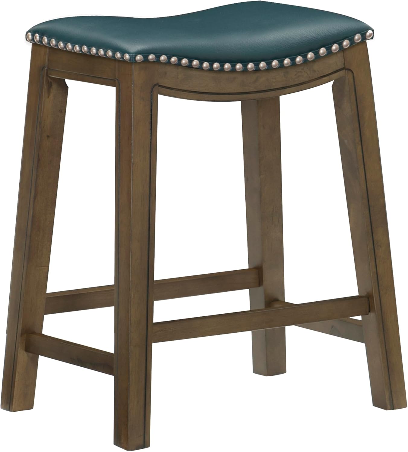 Lexicon Ordway Solid Wood Counter Height Stool - Saddle Kitchen Stool Counter Height Stools for Dining, Armless Chair Seating Options, Perfect for Casual Entertaining Spaces, 25" SH, Black
