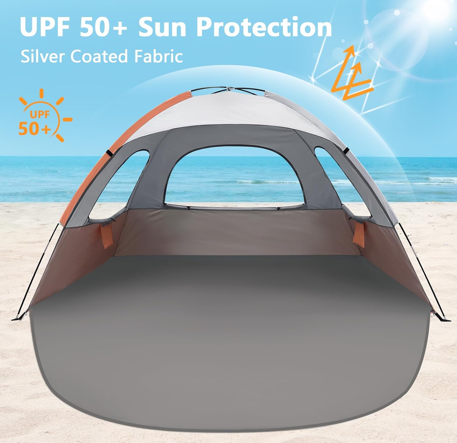 NXONE Beach Tent Sun Shelter, UPF 50+ UV Protection, Easy Setup