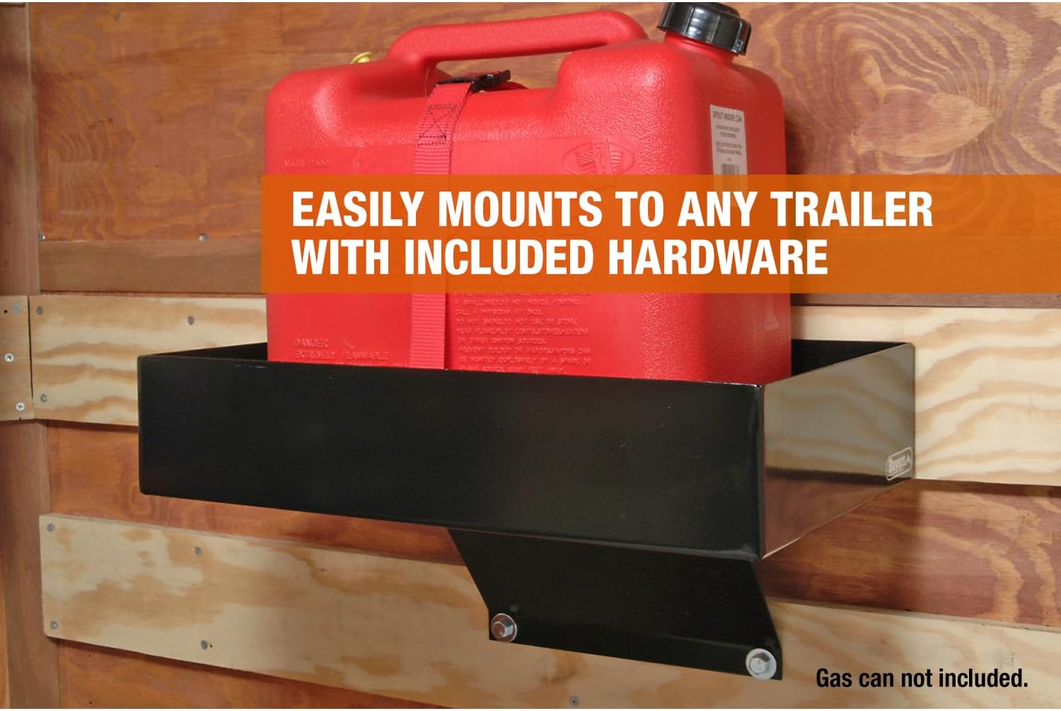 Buyers Products LT30 Gas Container Rack for Open or Enclosed Landscape Trailers, Bolt-On Carbon Steel Fuel Can Holder with Nylon Strap