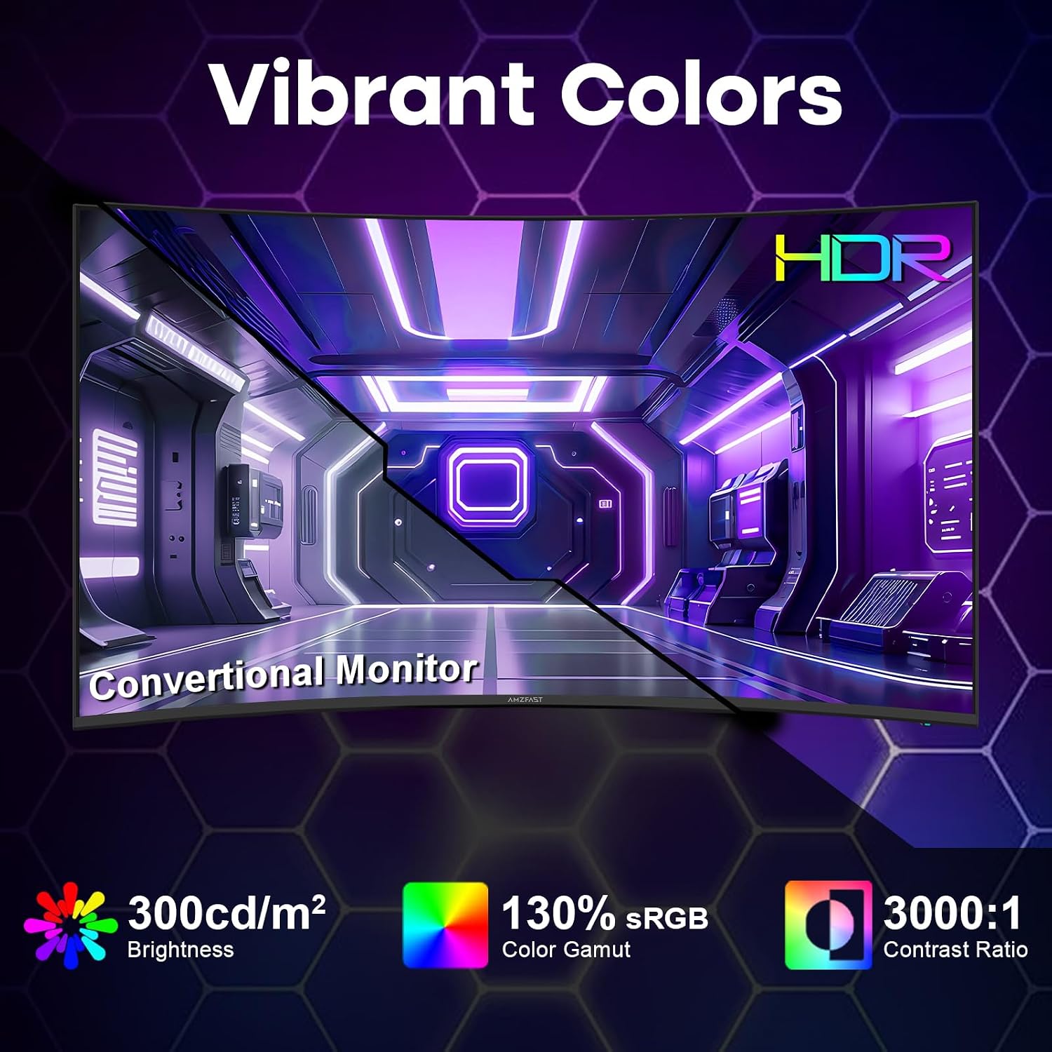 Amzfast 34 Inch Curved Monitor 240Hz UWQHD (3440x1440) Gaming Monitor, 1ms G-SYNC Compatible, 1500R, PIP/PBP, HDR400, 96% DCI-P3, Tilt/Swivel/Height Adjustable, TÜV Rheinland, HDMI 2.1, AMZG34C8 Pro