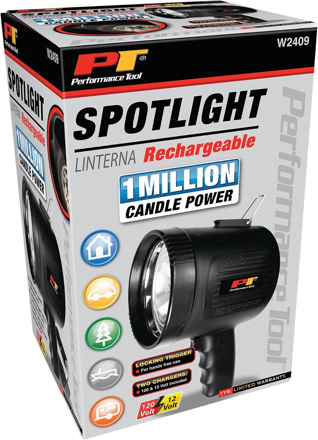 Performance Tool W2409 1 Million Candlepower Halogen Spotlight
