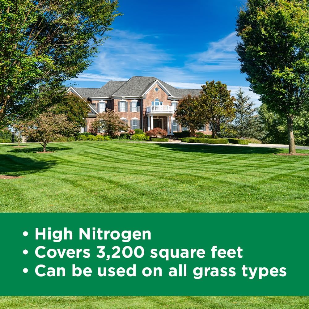 Maximum Green & Growth Fertilizer High Nitrogen 28-0-0 Liquid Lawn Food Spray Spring & Summer- Any Grass Type- Simple Lawn Solutions - Concentrated Quick & Slow Release Attached Sprayer (32 Ounce)