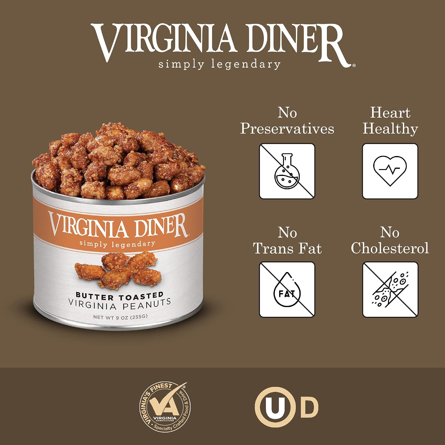Virginia Diner Chocolate Pecan Dovetail Candy Clusters with Caramel - Preservative Free from Virginia Since 1929-18 Oz