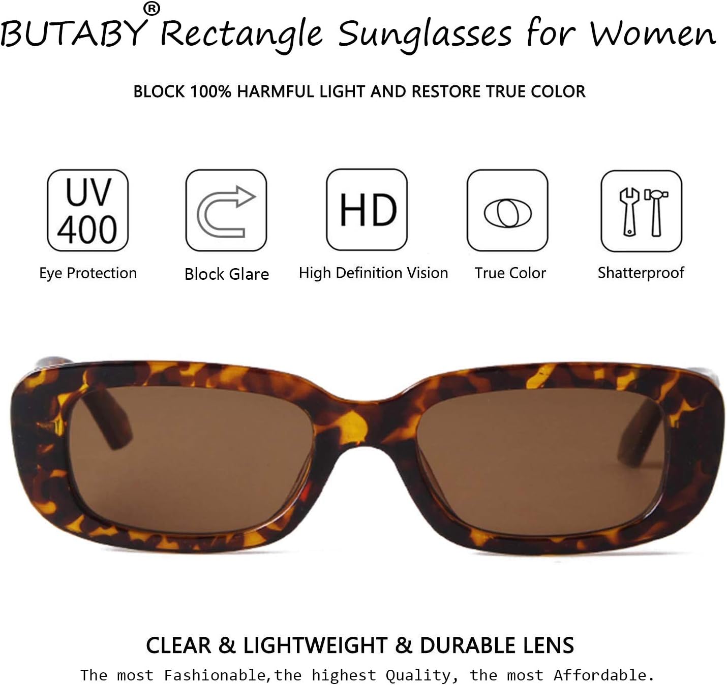 BUTABY Rectangle Sunglasses for Women Retro Driving Glasses 90’s Vintage Fashion Narrow Square Frame UV400 Protection
