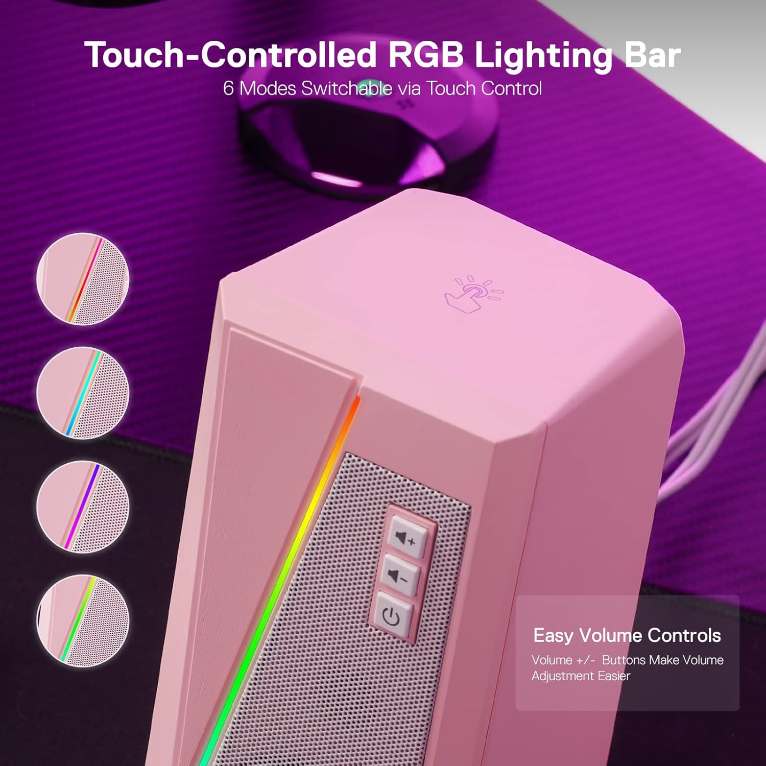 Redragon GS520 Wired 2.0 Channel Stereo Sound Desktop RGB Computer Speakers
