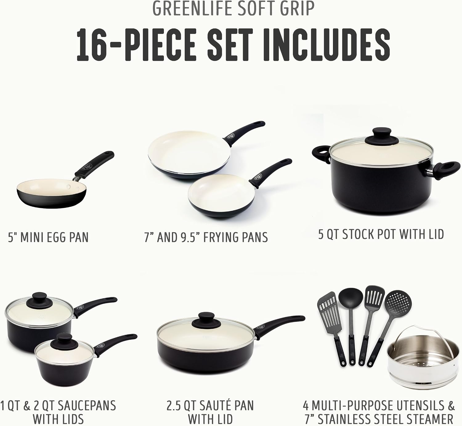 GreenLife 16 Piece Ceramic Nonstick Pots & Pans Cookware Set, Turquoise | PFAS-Free Ceramic Nonstick, Stockpot, Frying Pans, Saucepans, Sauté Pan, Stay-Cool Handles, Dishwasher & Oven Safe up to 350F