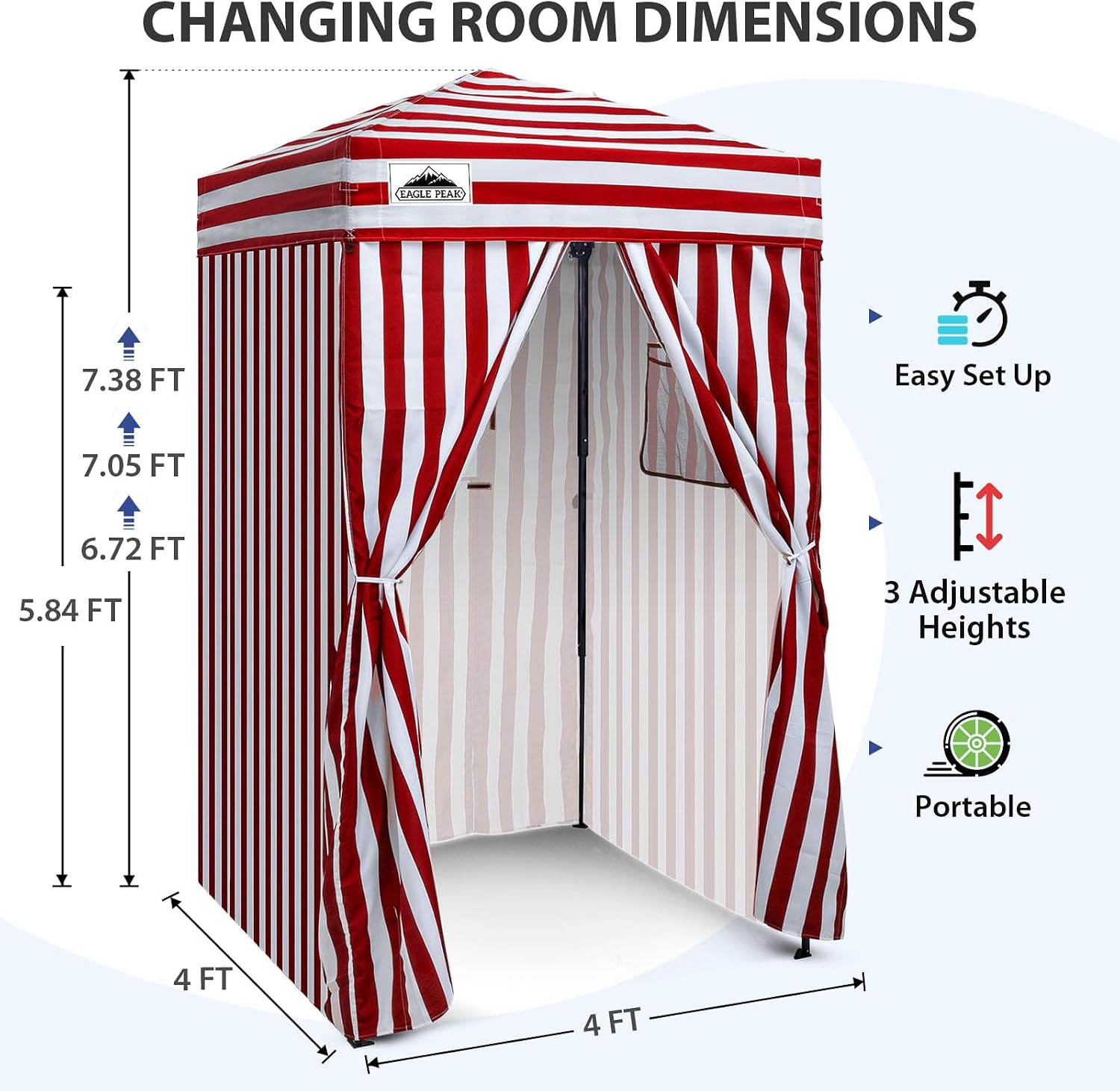 EAGLE PEAK 4x4 Pop Up Changing Tent, Outdoor Changing Room, Gray/White