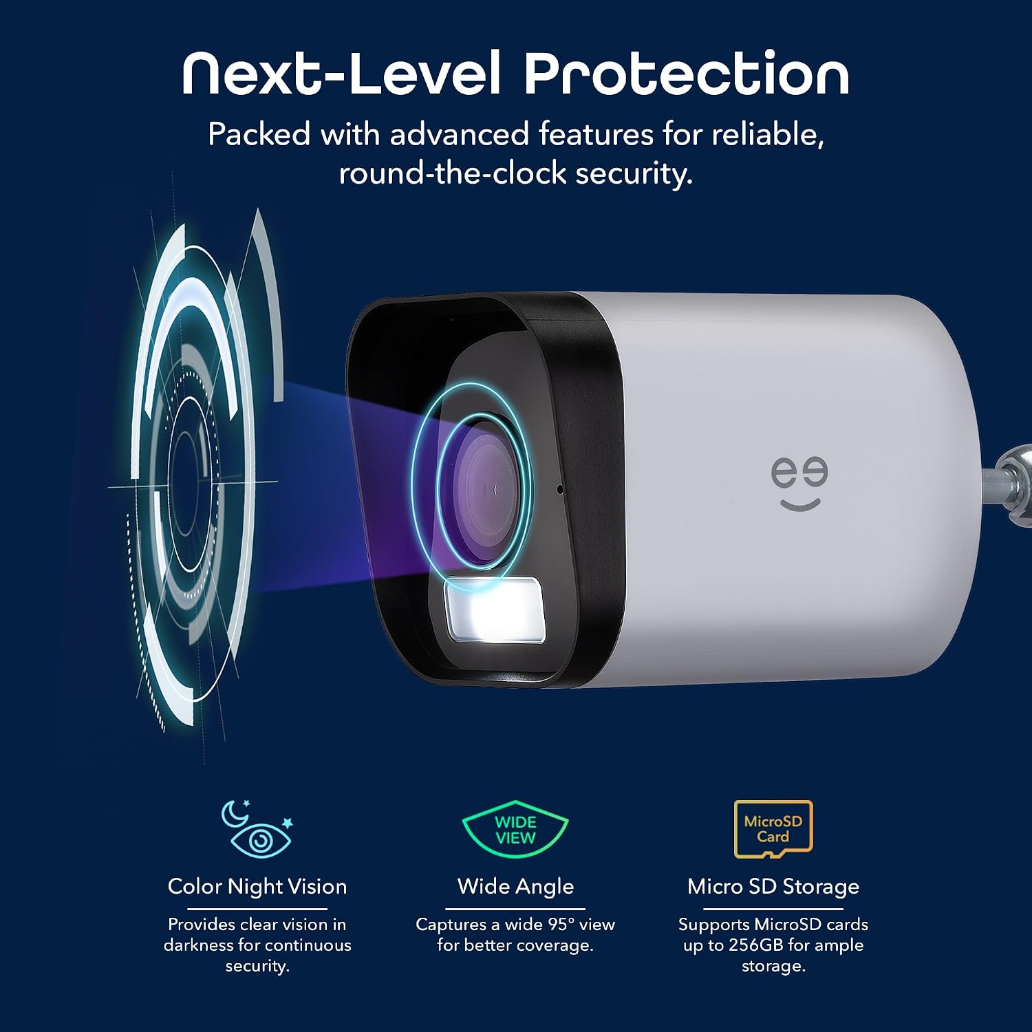 Geeni Hawk 3 4MP Smart Outdoor Security Camera – 2K Ultra HD WiFi Surveillance Camera with Color Night Vision, 30m Long Range, 2-Way Audio, Motion Detection & IP65 Weatherproof
