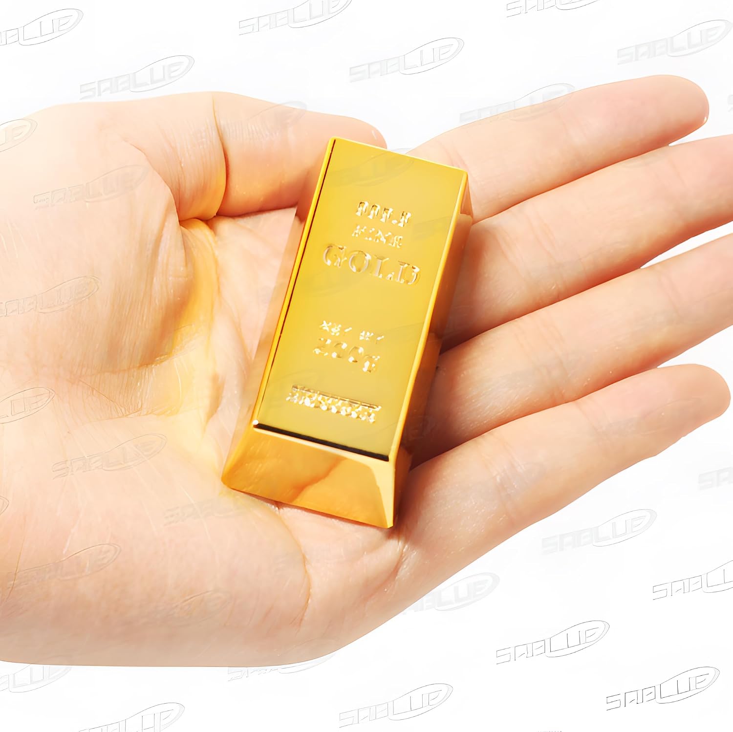 SABLUE 6X Replica Mini Gold Bar Refrigerator Magnets Fake Golden Paper Weight Brick Bullion Movie Prop Novelty Gift Joke (E0-Magnets L)