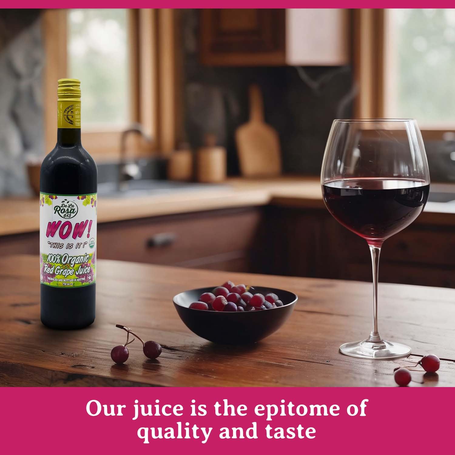 De La Rosa Organic Austrian Kosher Red Grape Juice (25.4 oz - 2pack)