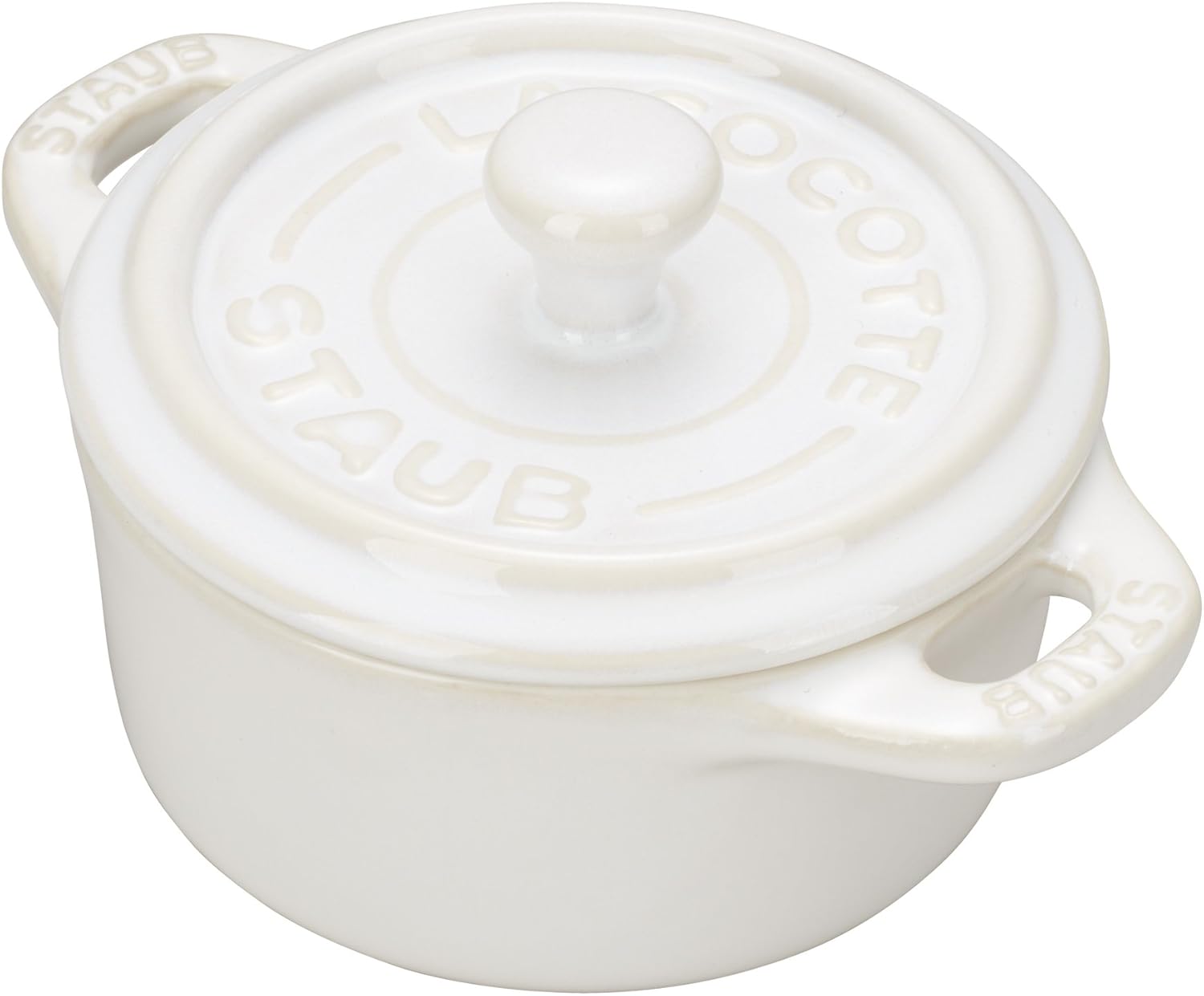 STAUB Ceramic Dutch Oven 3-piece Mini Round Cocotte, Dark Blue