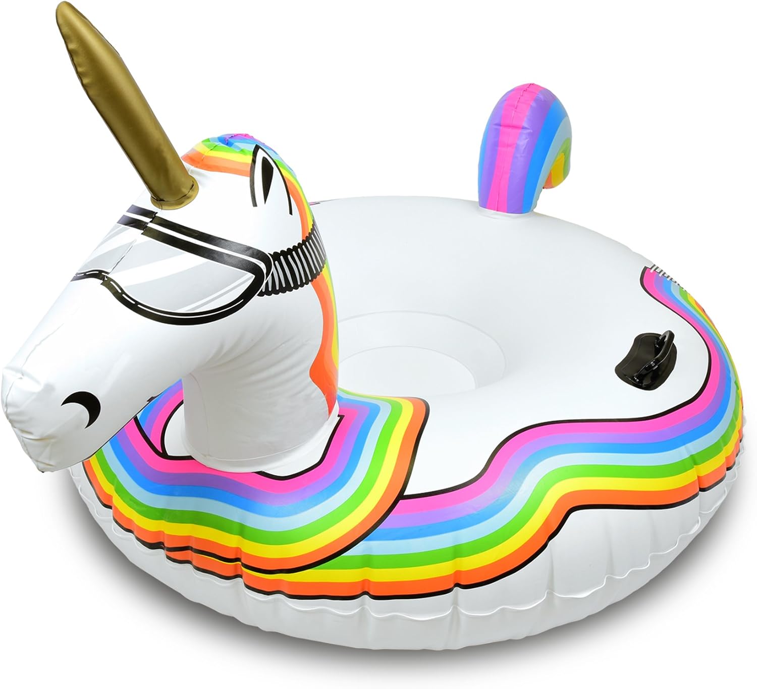 GoFloats Winter Snow Tubes - Choose from Unicorn, Disney's Frozen, Ice Dragon, Polar Bear, Penguin, Flamingo - Inflatable Sled for Kids and Adults