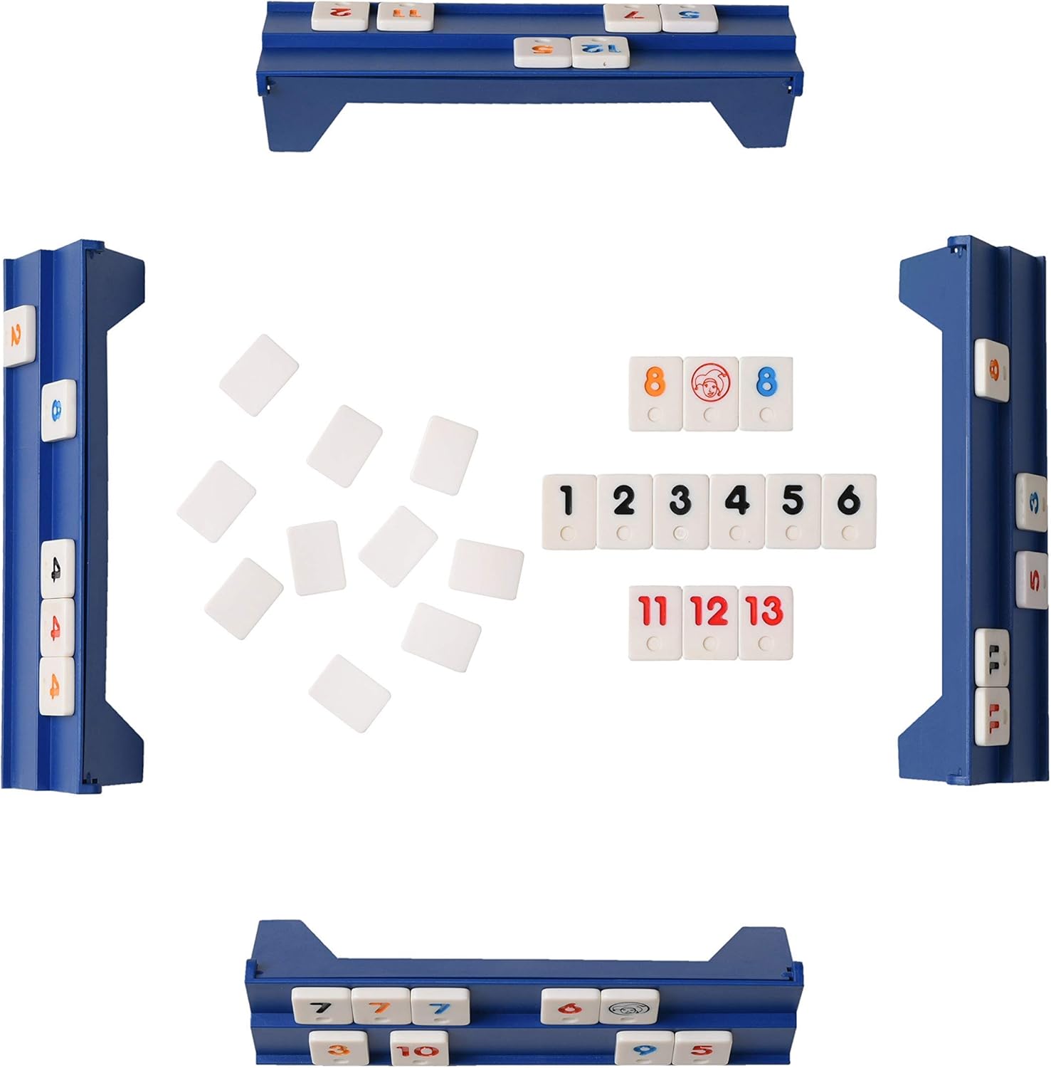 Point Games Classic Mini Rummy Game Set with 4 Exclusive Folding Playing Racks in Super Durable Travel Bag, for 2-4 Players Great Gift for Adults and Kids