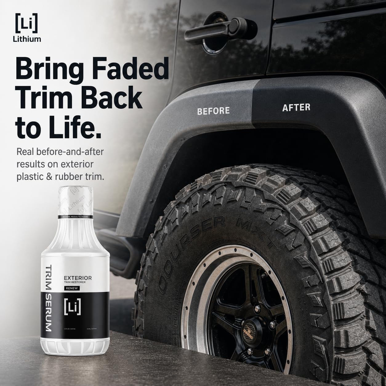 Trim Serum- Plastic Restorer for Cars- Restores Even the Most Damaged Plastic, Rubber