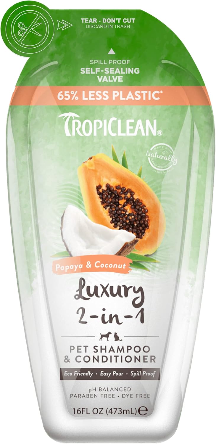 TropiClean Deodorizing Dog Shampoo, Berry & Coconut Scent, 2.5 Gallon
