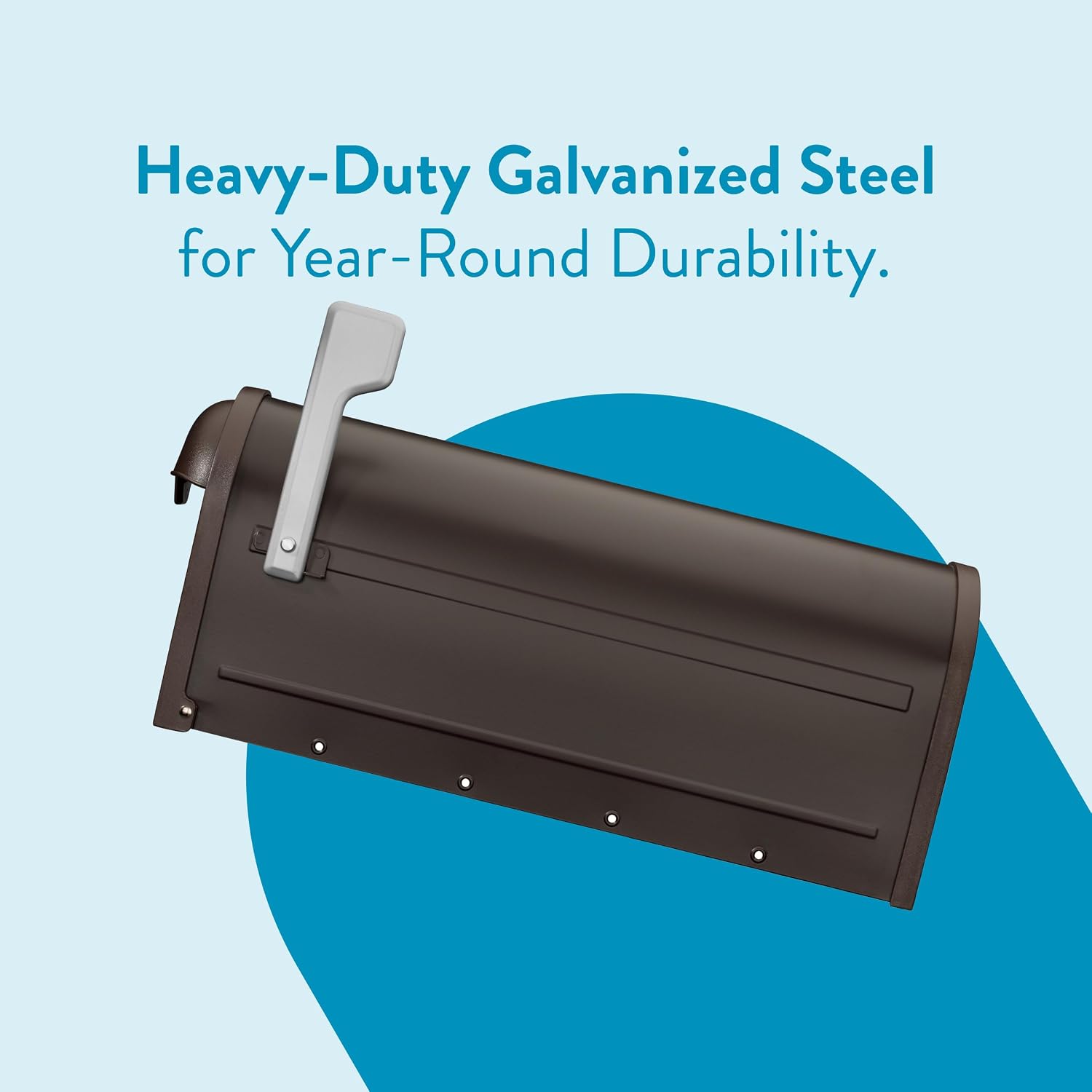 Architectural Mailboxes 8830B-10 Winston Nickel Flag Post Mount Mailbox, Medium, Black | Galvanized steel build for outside with weather-resistant build and rust-resistant powder-coat finish. USPS approved.