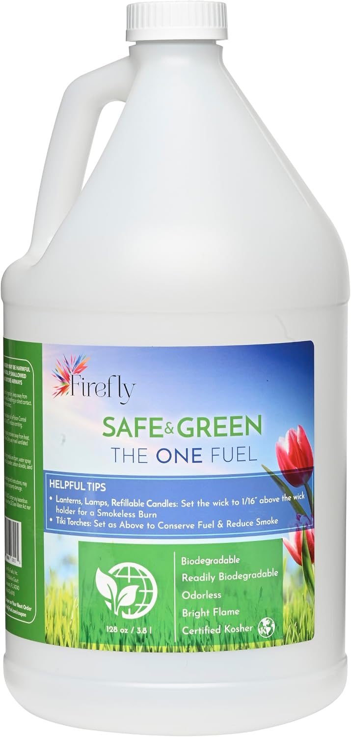 Firefly Fuel - Lamp Oil & Tiki Torch Fuel - Clean Burning, 1 Gallon
