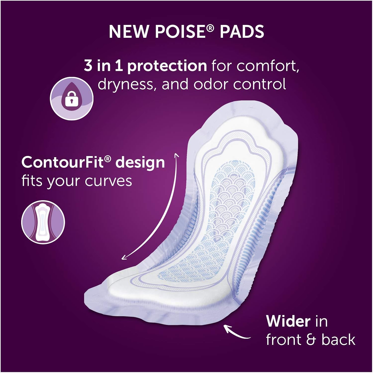 Poise Daily Incontinence Panty Liners, Very Light Absorbency, Regular, 288 Count (6 Packs of 48)