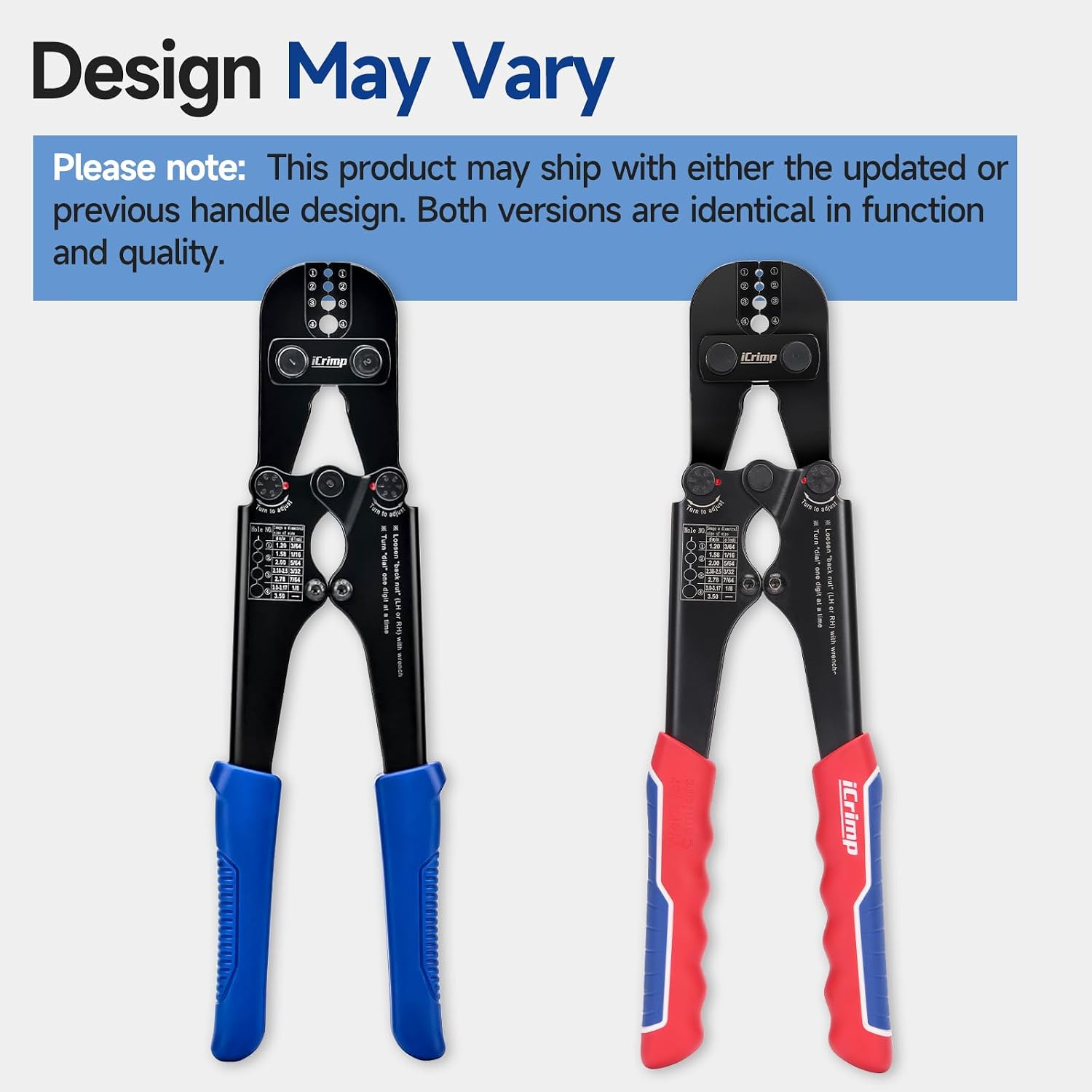 iCrimp IWS-1608M4 Wire Rope Crimper 3/64" to 1/8" 4 Dies | High carbon steel swaging tool for aluminum oval, double-barrel & annealed copper sleeves; ideal for railing, cable & fishing