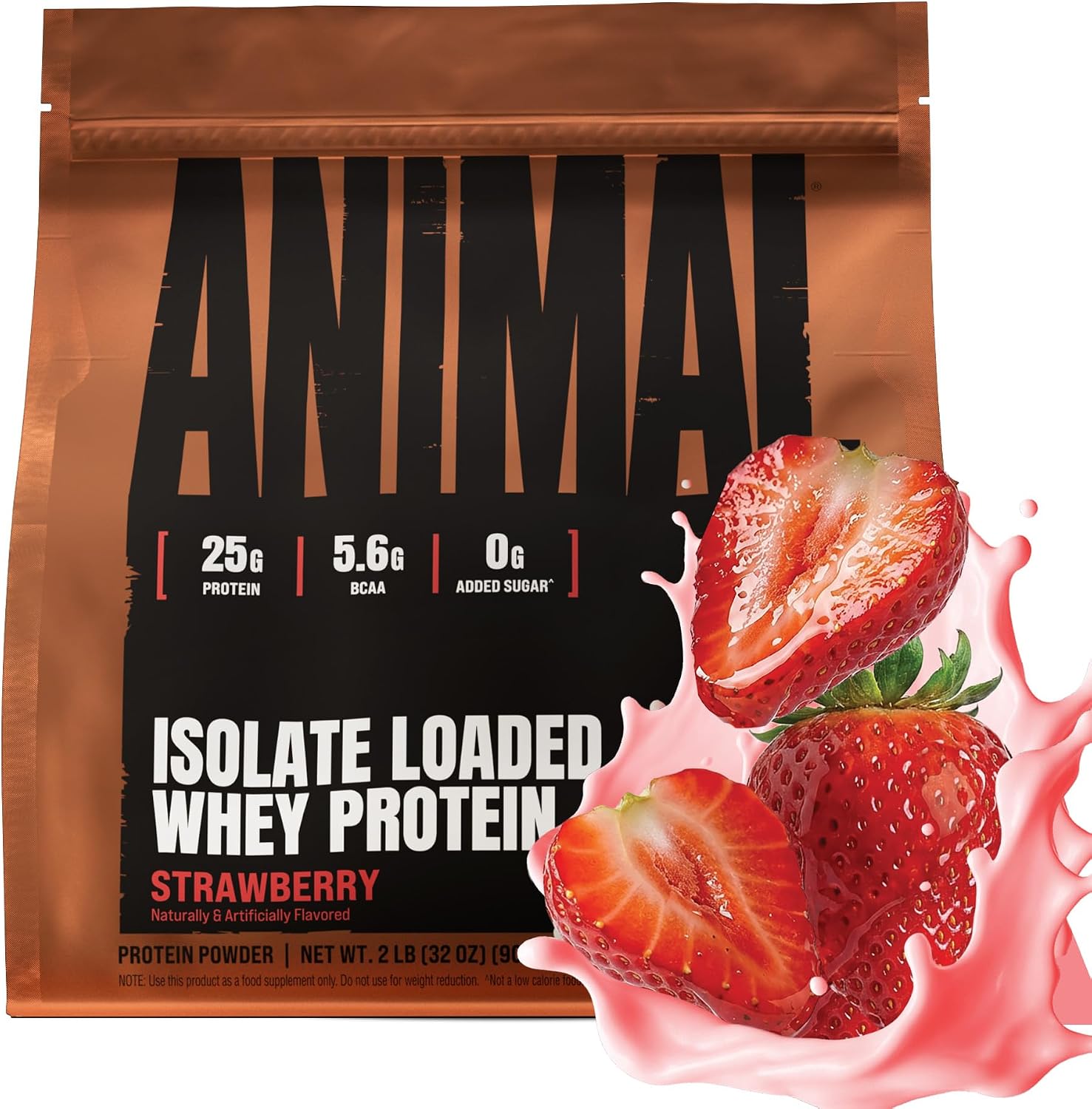Animal Whey Isolate Protein Powder - Loaded for Pre & Post Workout Muscle Builder and Recovery with Digestive Enzymes for Men & Women - 25g Protein, Great Taste, Low Sugar - Chocolate 2 lbs