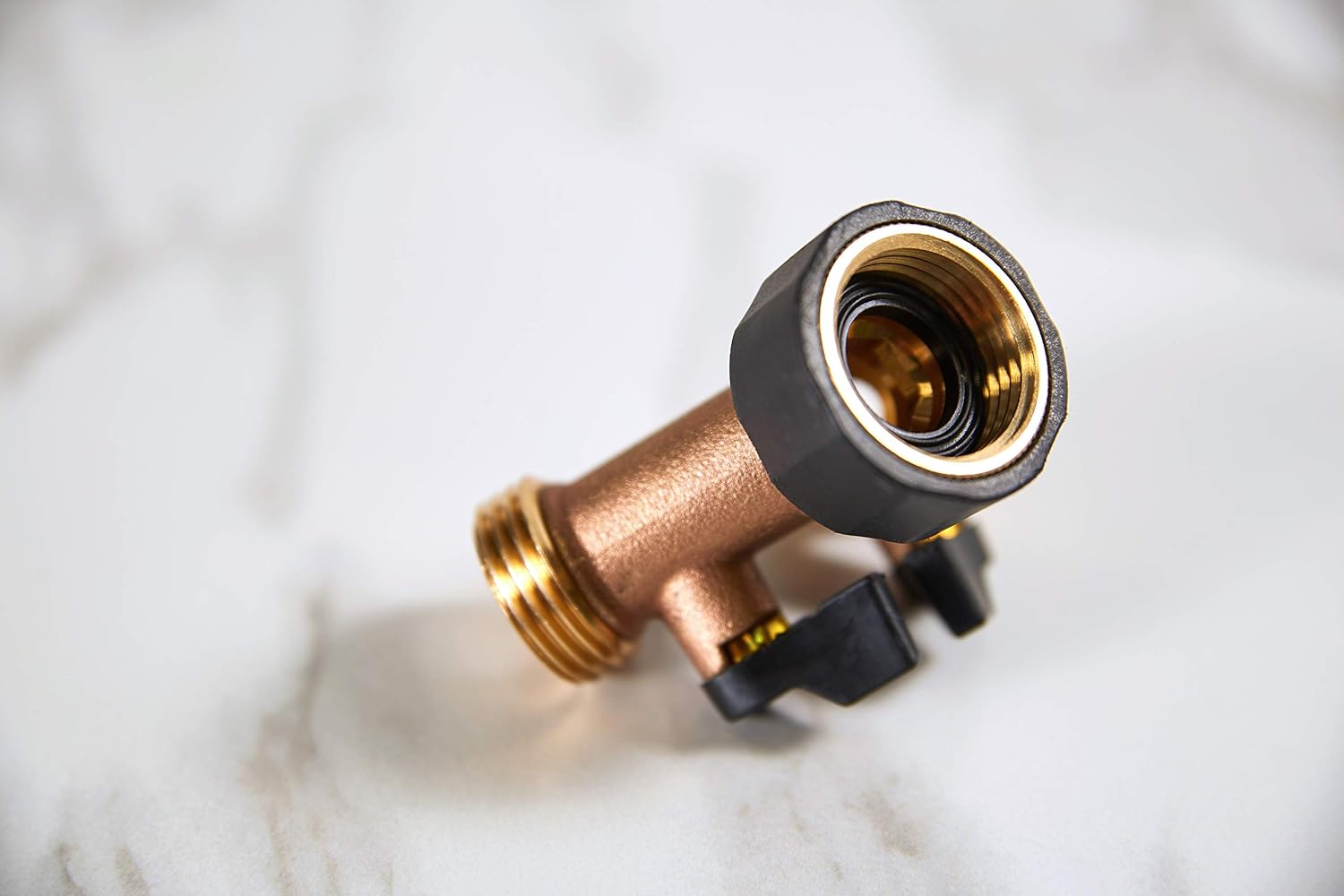 Orbit Brass Dual-Outlet Faucet Adapter, Brown
