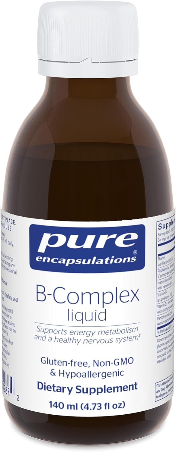 Pure Encapsulations B-Complex Liquid, 4.73 oz (140 mL) | Liquid Vitamin B Complex, for Nerve and Energy Metabolism*, Gluten-Free and Vegetarian