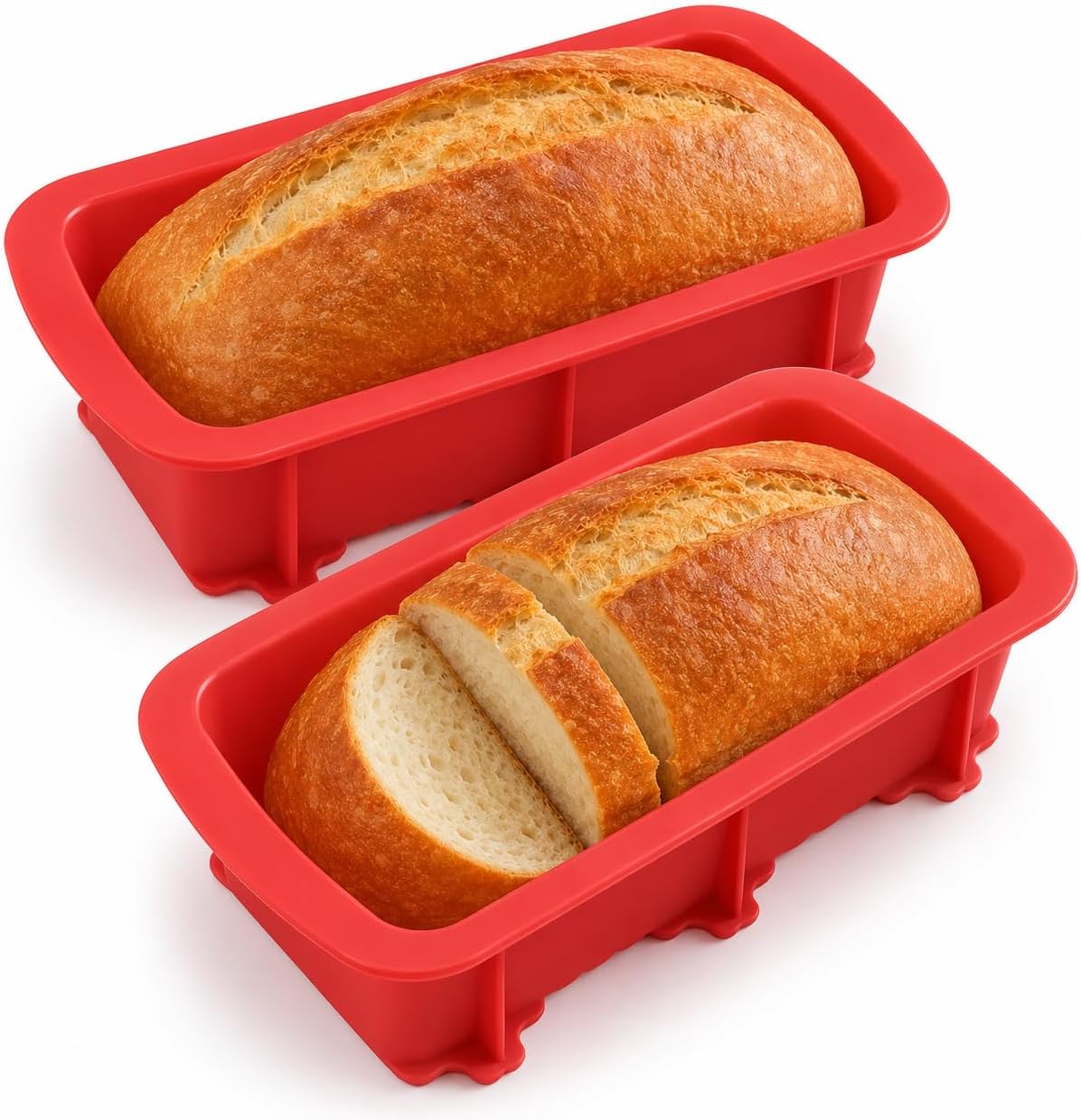 Set of Two Nonstick Loaf Pan For Homemade Bread Making,Soap, Fudge, Meatloaf and more (2 Pack Bread Mold)