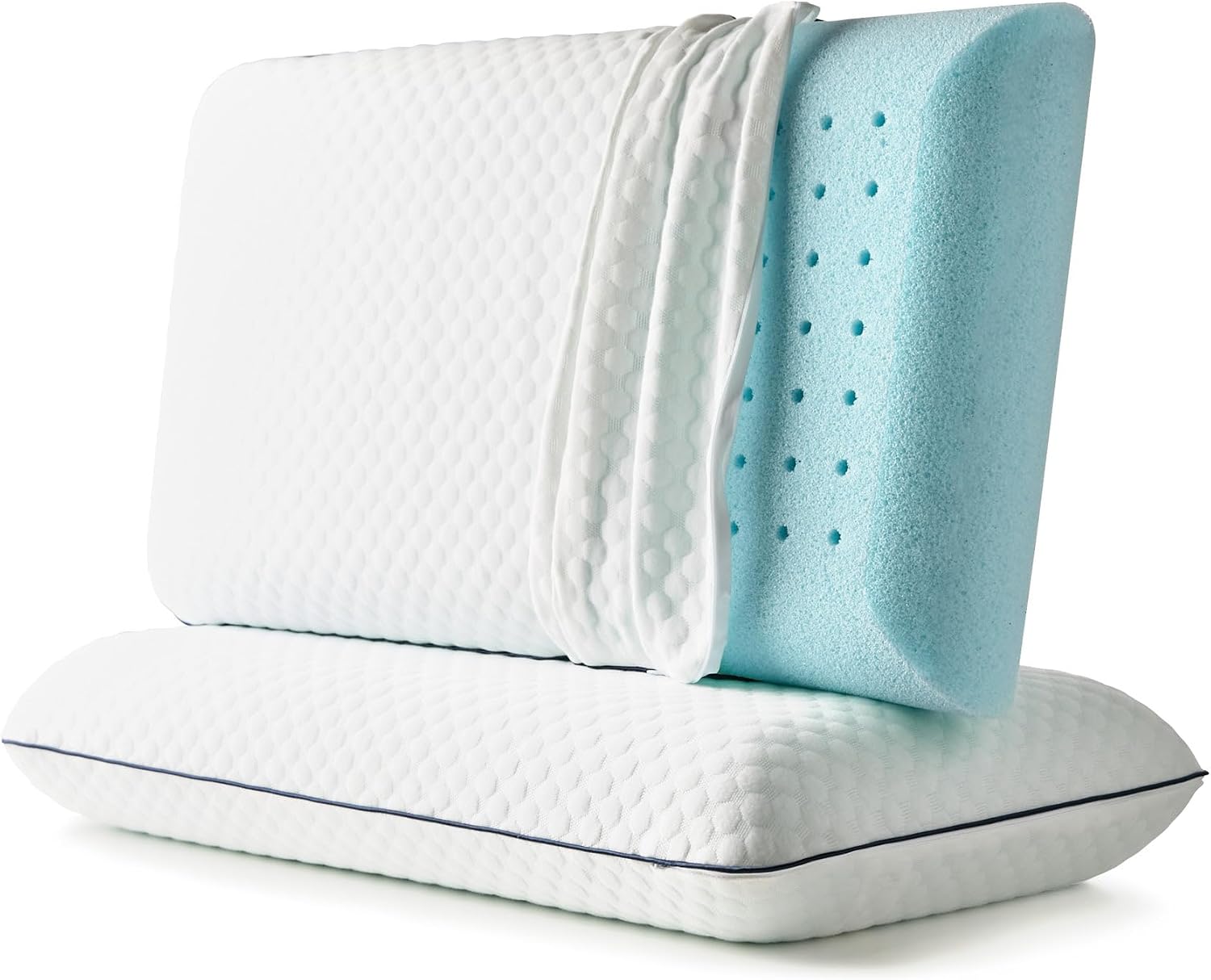 Weekender Cooling Gel Memory Foam Pillow for Sleeping – Standard Size, Ventilated Cooling Pillow for Side & Back Sleepers, Neck & Shoulder Support, Medium Firm, Washable Cover