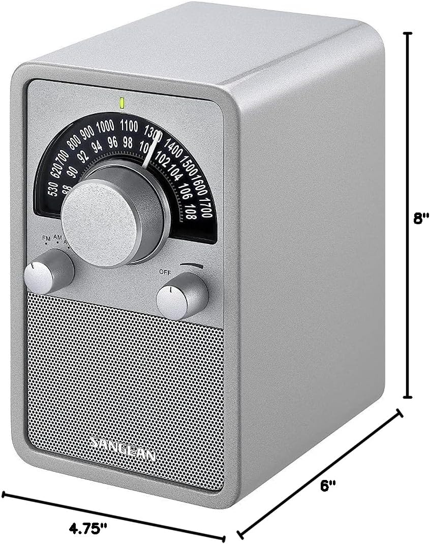 Sangean WR-15SR AM/FM Table Top Wooden Radio Silver