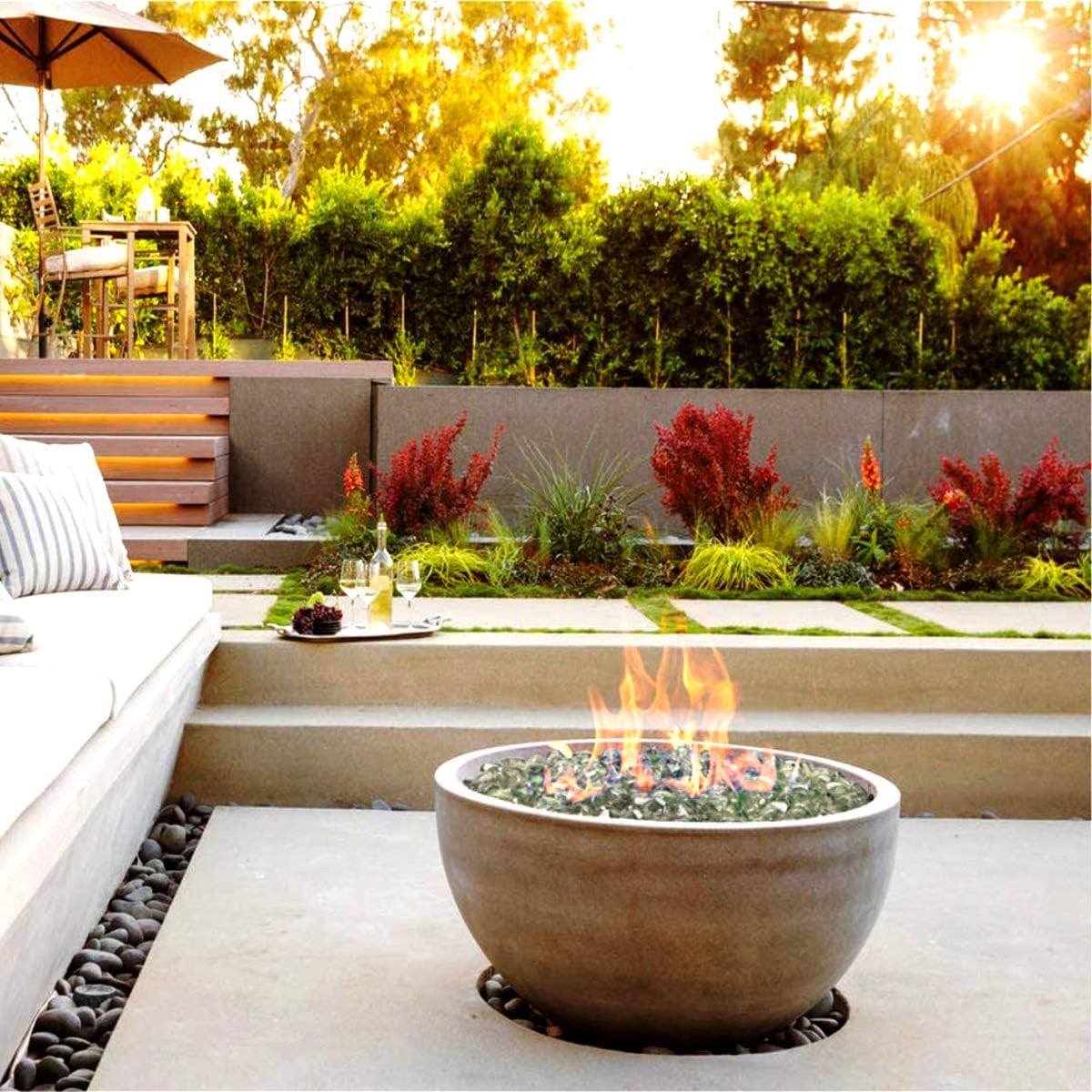 Mr. Fireglass 10 Pounds 1 Inch Diamond Fire Glass, High Luster Crystal Ice | Reflective Fire Pit Glass Rocks,10 lbs, For Propane & Natural Gas Fire Pits Table Fireplace & Lanscape