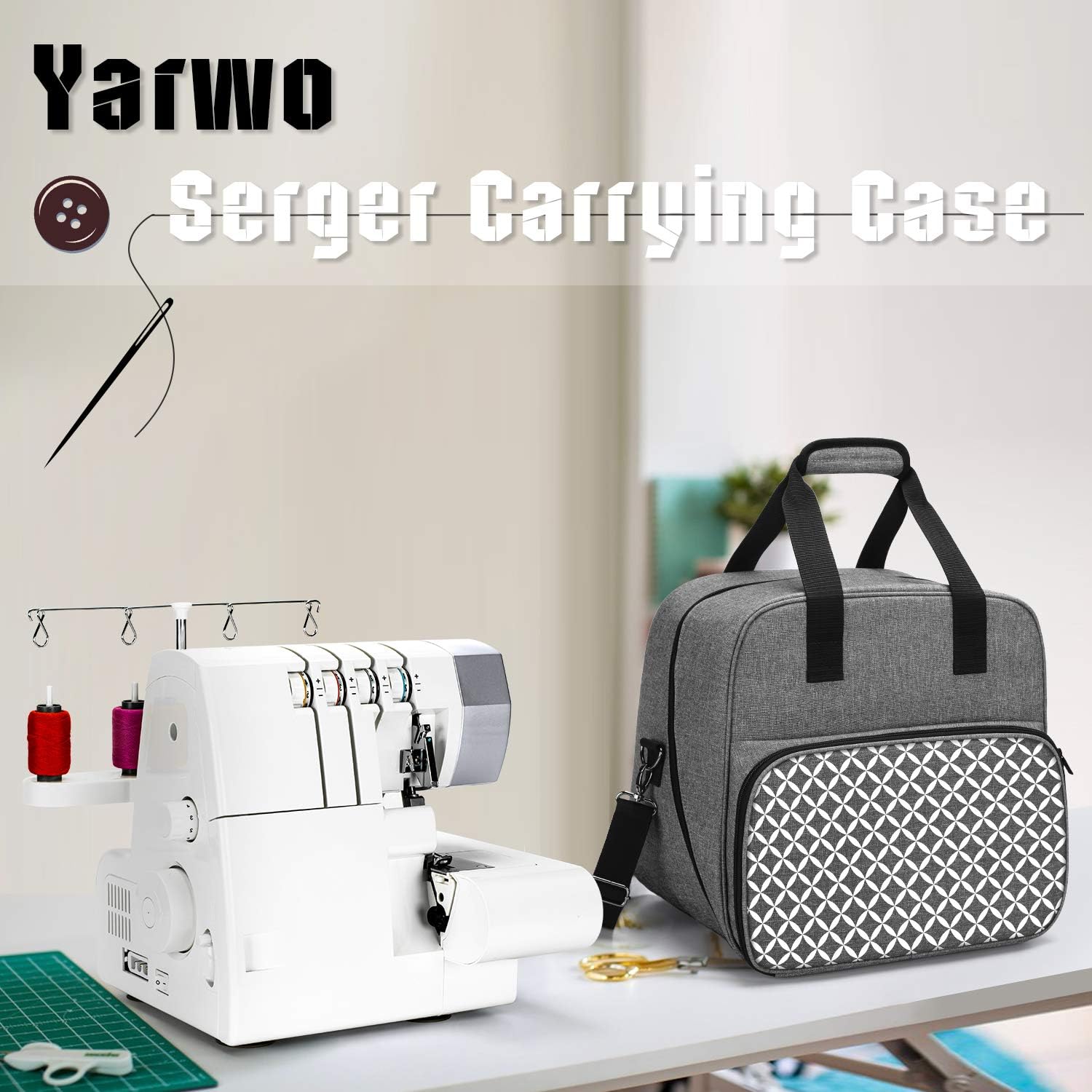 Yarwo Serger Machine Carrying Case for Universal Overlock Sewing Machine
