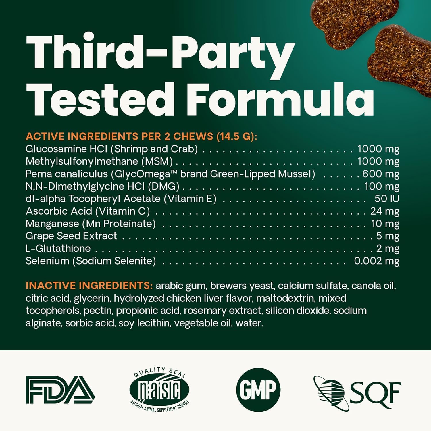 VetriScience Extra Strength Hip & Joint Supplement for Dogs – Supports Joint Health & Mobility, Vet-formulated w/Glucosamine, MSM & Green-Lipped Mussel – Chicken Flavor, 120 Chews