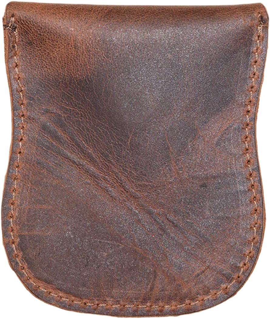 Hide & Drink, Curvy Coin Pouch, Pocket Case for Pennies, Rustic Bag, Travel Accessory, Full Grain Leather, Handmade, Bourbon Brown