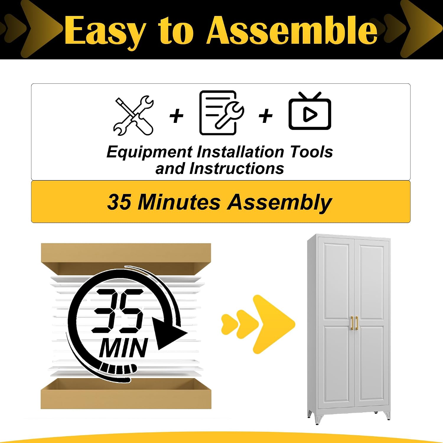 Steeloong 71"Metal Pantry Storage Cabinet with Doors & 4 Adjustable Shelves | Kitchen Pantry Cabinet,White Kitchen Cabinet with 2 Gold Handles,Tall Cabinet for Livingroom,Pantry, Bathroom,Kitchen