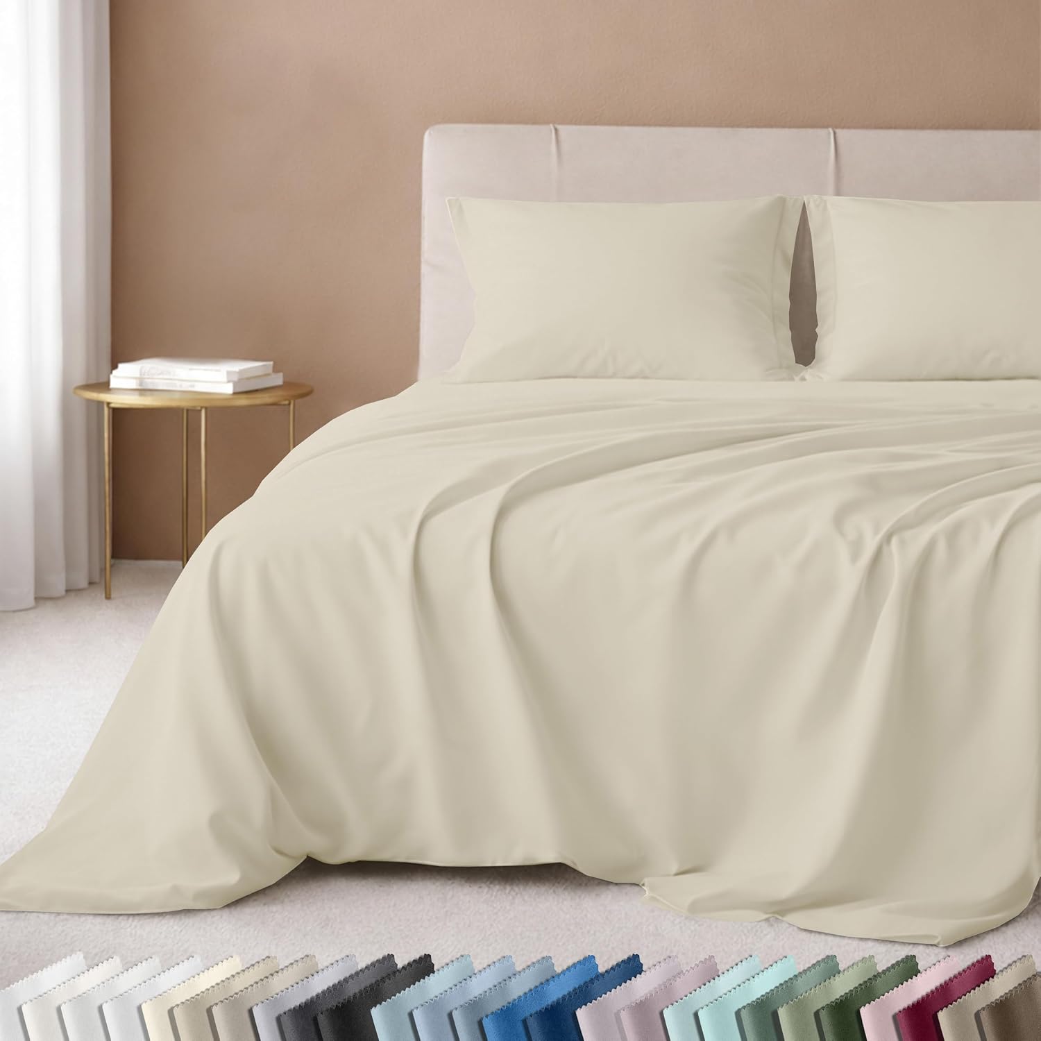 California Design Den Luxury 600 Thread Count Full Size Sheet Sets, Seafoam | 100% Cotton Sateen Backed by Good Housekeeping Seal, Soft & Smooth, 16" Deep Pocket, All-Around Elastic, Durable, Easy Care