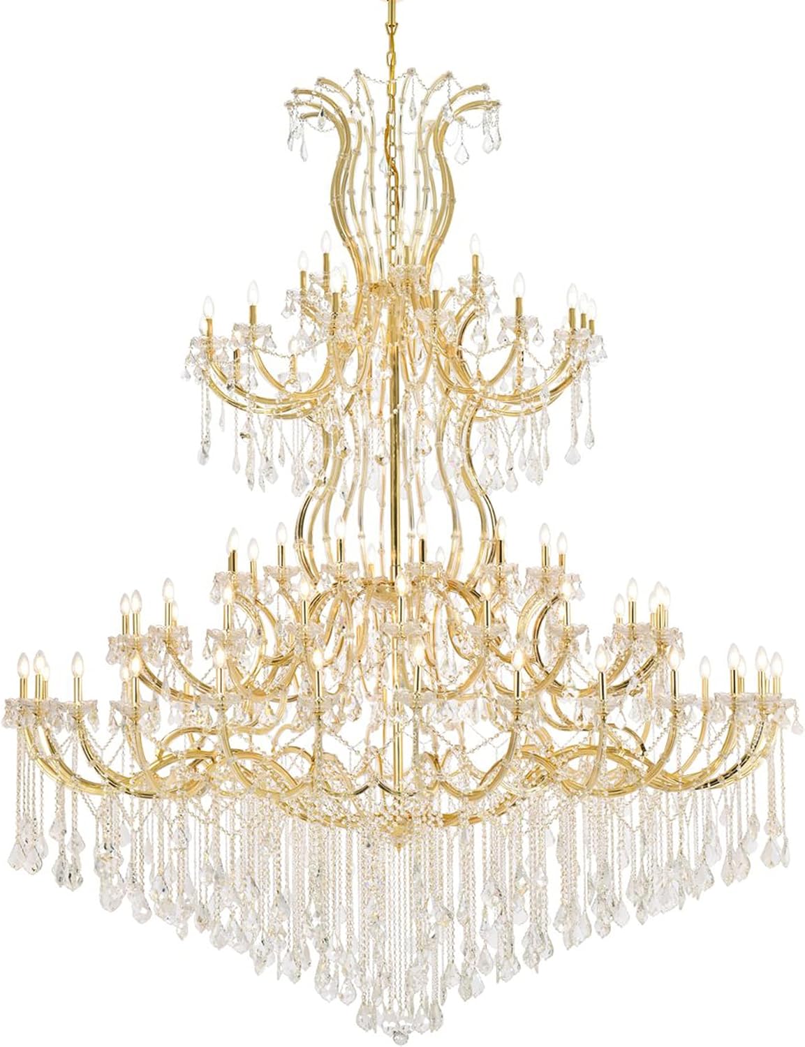 Elegant Lighting Maria Theresa 84 Light Royal Cut Crystal Chandelier in Gold