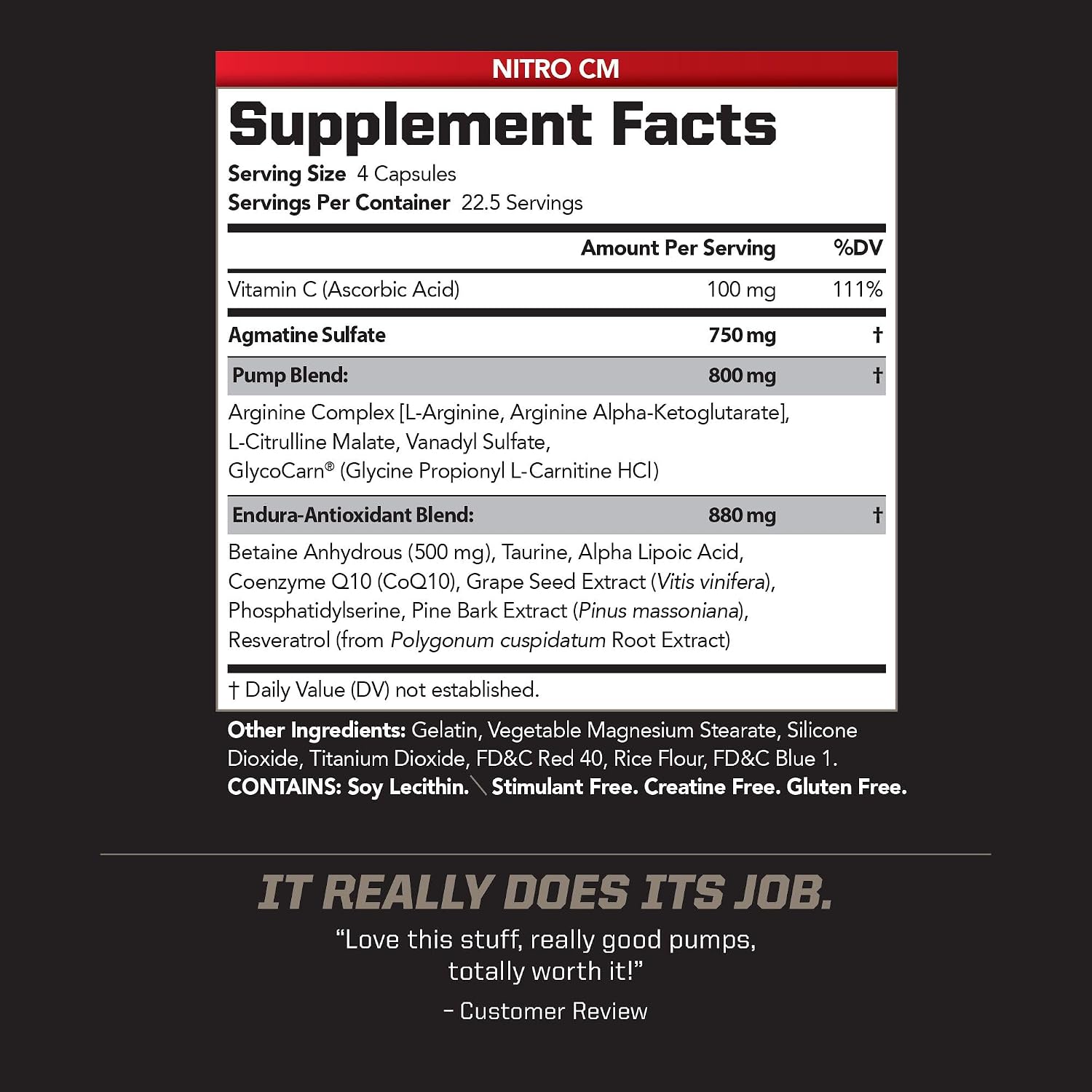 PMD Sports Nitro CM Nitric Oxide with Agmatine Supplement - 90 Capsules | Muscle Growth Support, Muscle Pump, L-Arginine, Endurance Antioxidants Boost, Hardcore Training and Bodybuilding Support