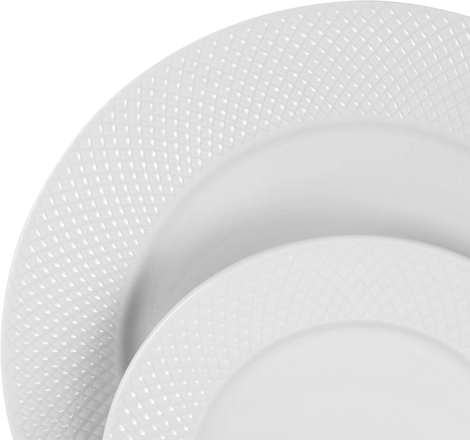 Elama White Porcelain Dish Dinnerware Set, 18 Piece, Newman