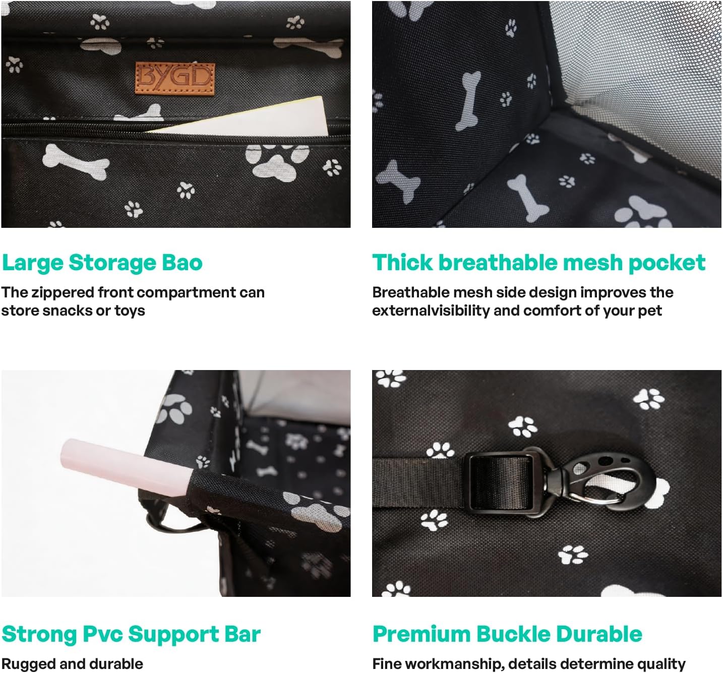 BYGD Portable Pet Dog Booster Seat for Small and Medium Pets