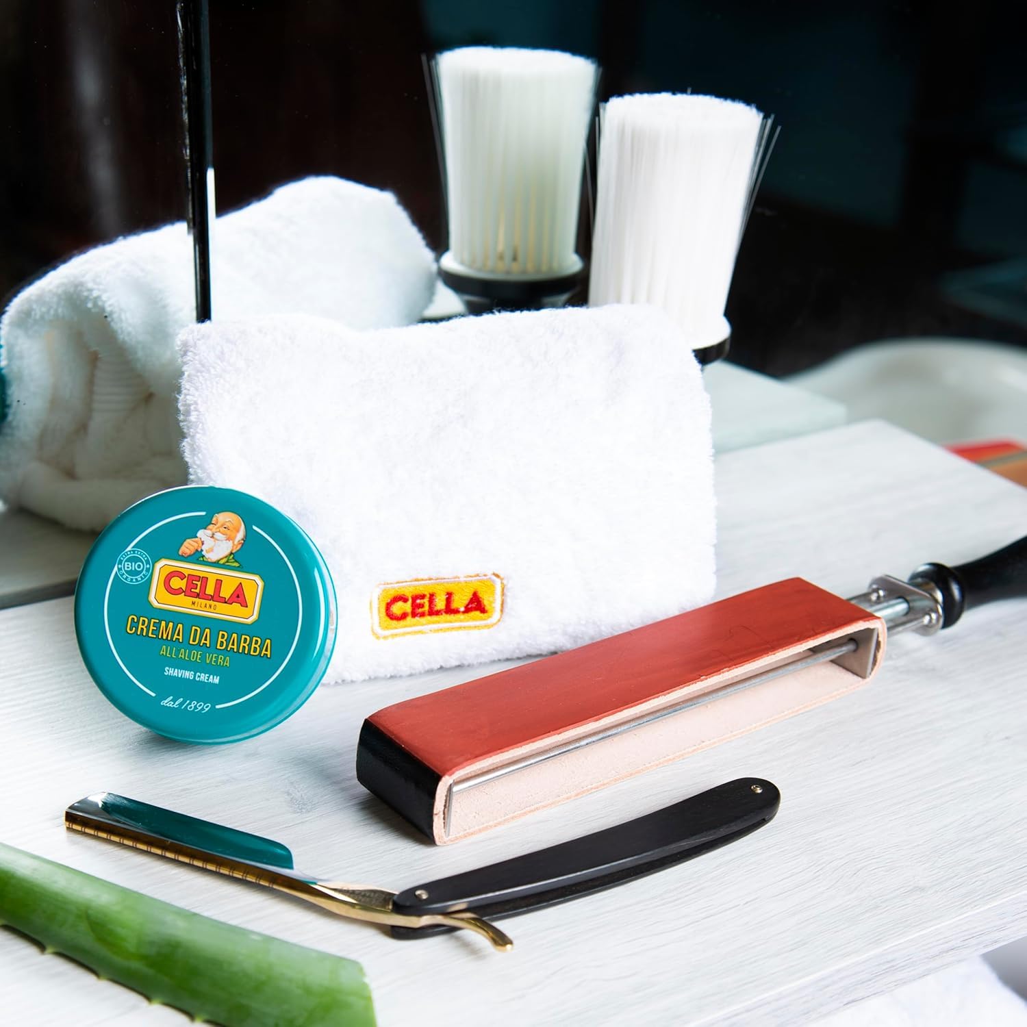 Cella Milano Bio Aloe Vera Shaving Cream Soap, 150 g Tub, Made in Italy