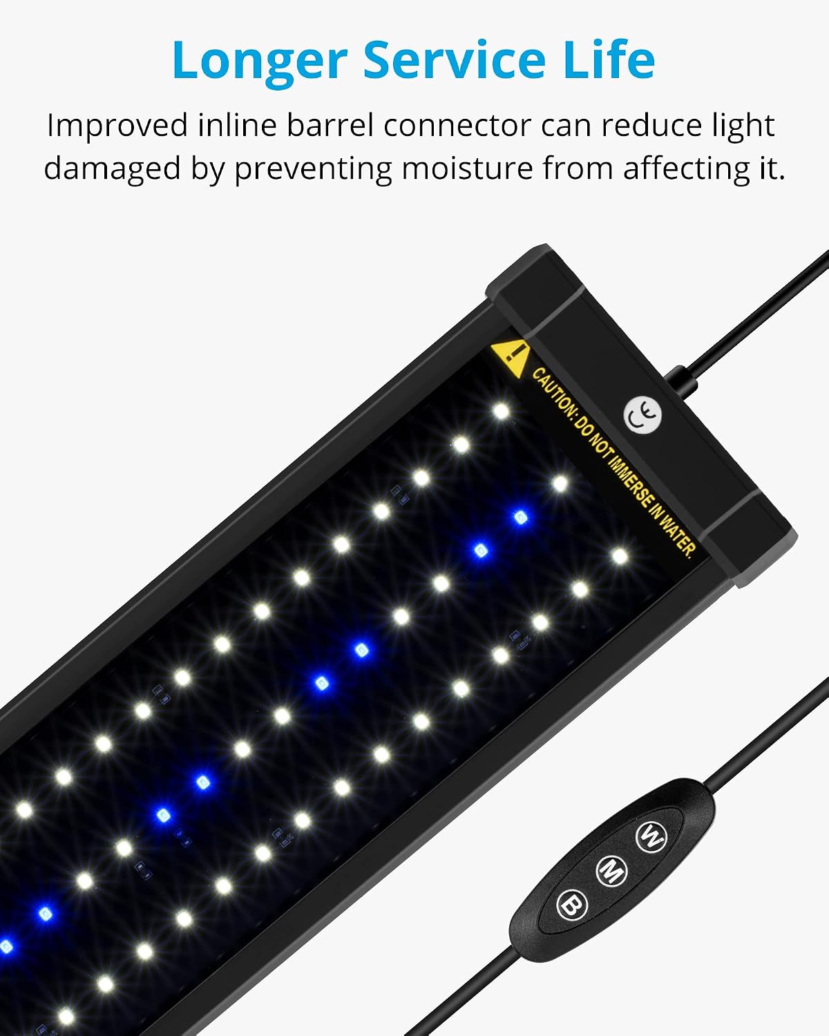 NICREW ClassicLED Aquarium Light, Fish Tank Light with Extendable Brackets, White and Blue LEDs, Size 28 to 36 Inch, 18 Watts