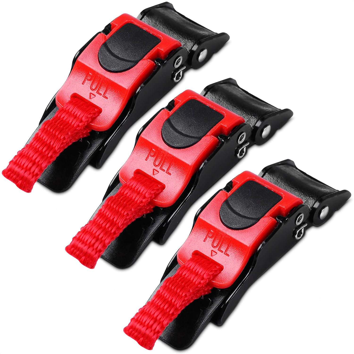 3 Pcs Motorcycle Helmet Quick Release Buckle Kit, Straps Up to 0.77" | Quick Release Helmet Buckle Replacement Set, Push-Button Release