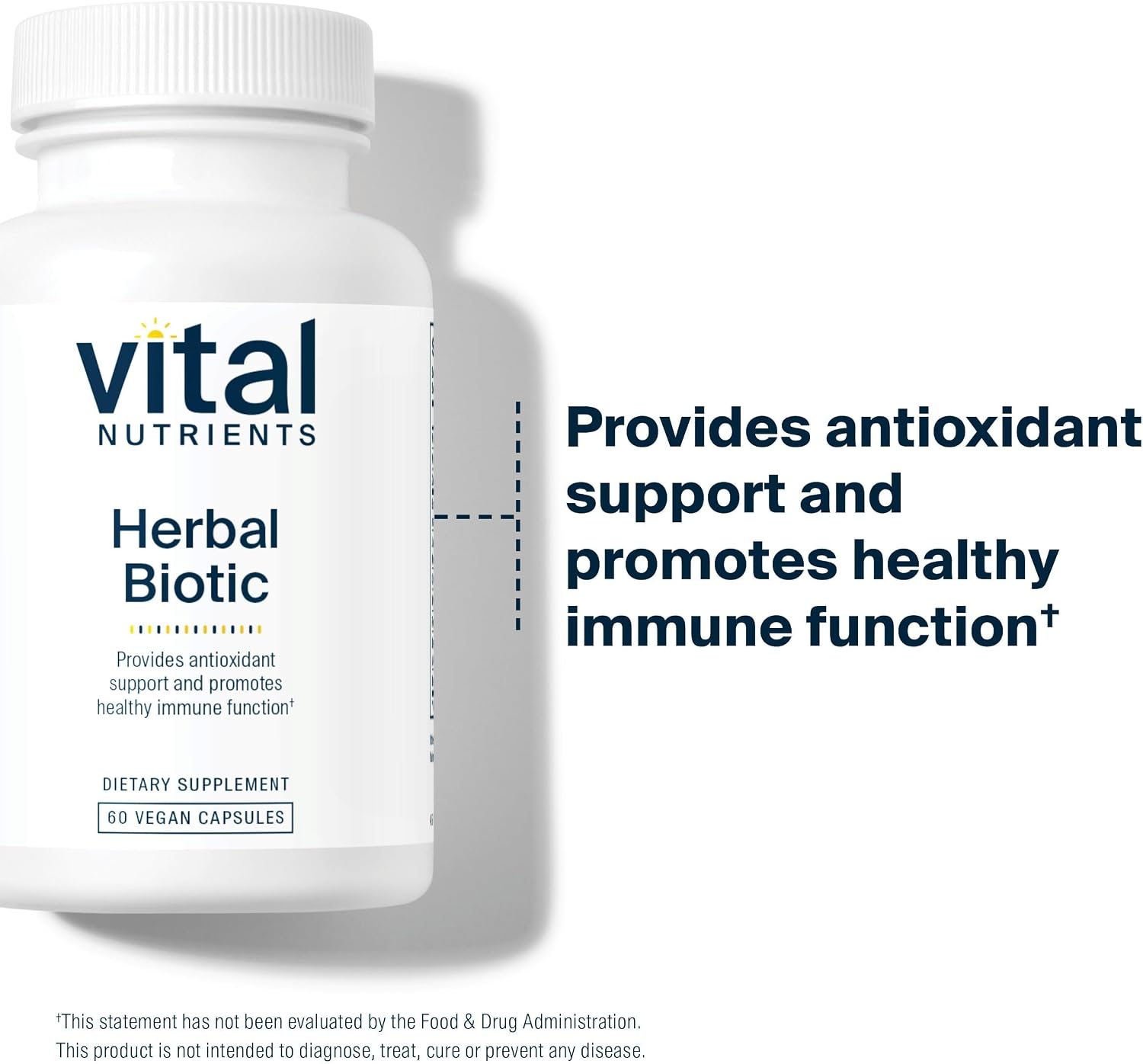 Vital Nutrients Herbal Biotic - Herbal Immune Support Supplement - Antioxidant Support Promotes Healthy Immune System - Gluten, Dairy, Soy Free - Non-GMO - 60 Capsules
