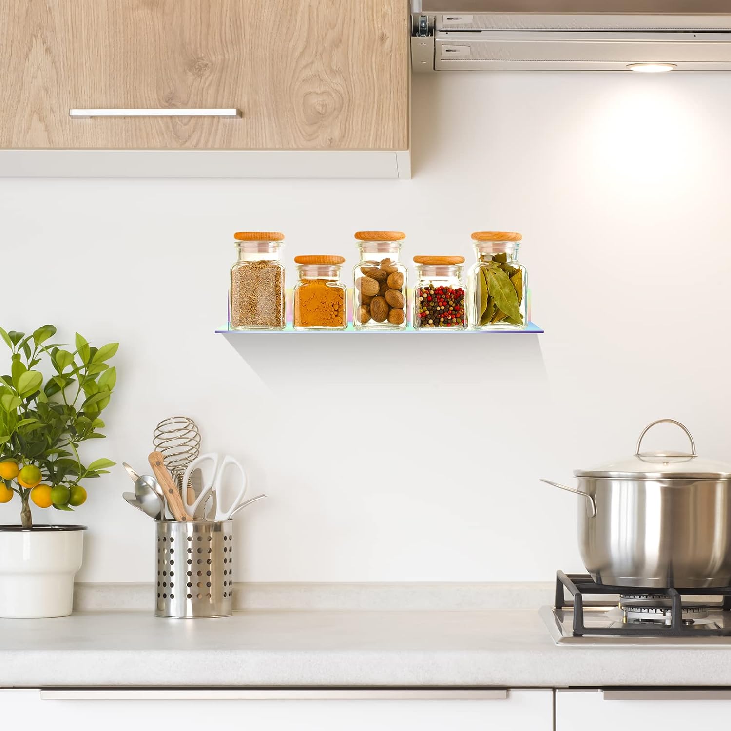 Blulu 8 Pcs Clear Acrylic Shelves 14 x 5 x 2 Inches Clear