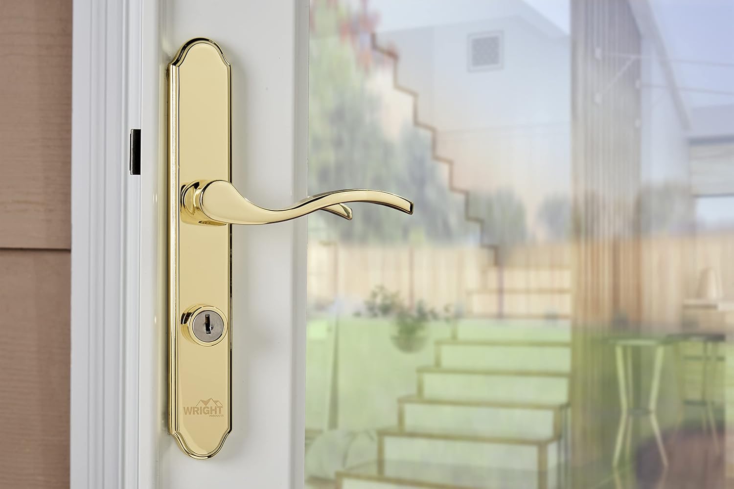 Wright Products - Serenade Mortise Keyed Lever Mount Latch with Deadbolt for Screen and Storm Doors, Polished Brass | Deadbolt, Screen and Storm Doors