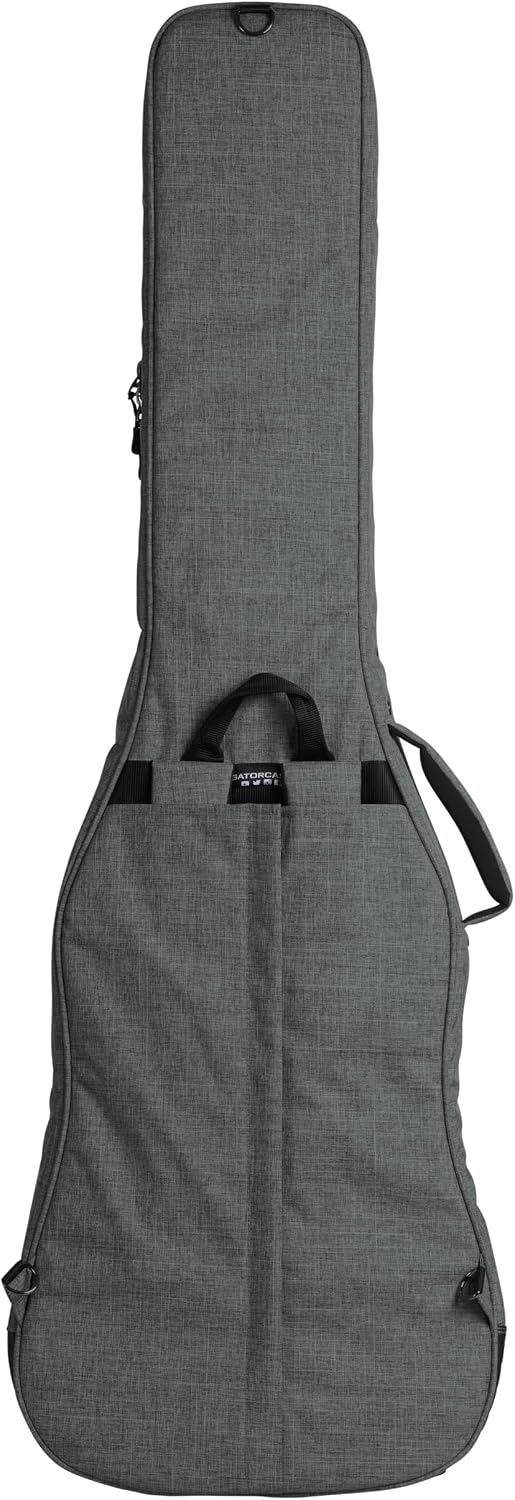 Gator Cases Transit Series Lightweight Bass Guitar Gig Bag with Back Pack Straps and Rubberized Base, Tan Exterior (GT-BASS-TAN)