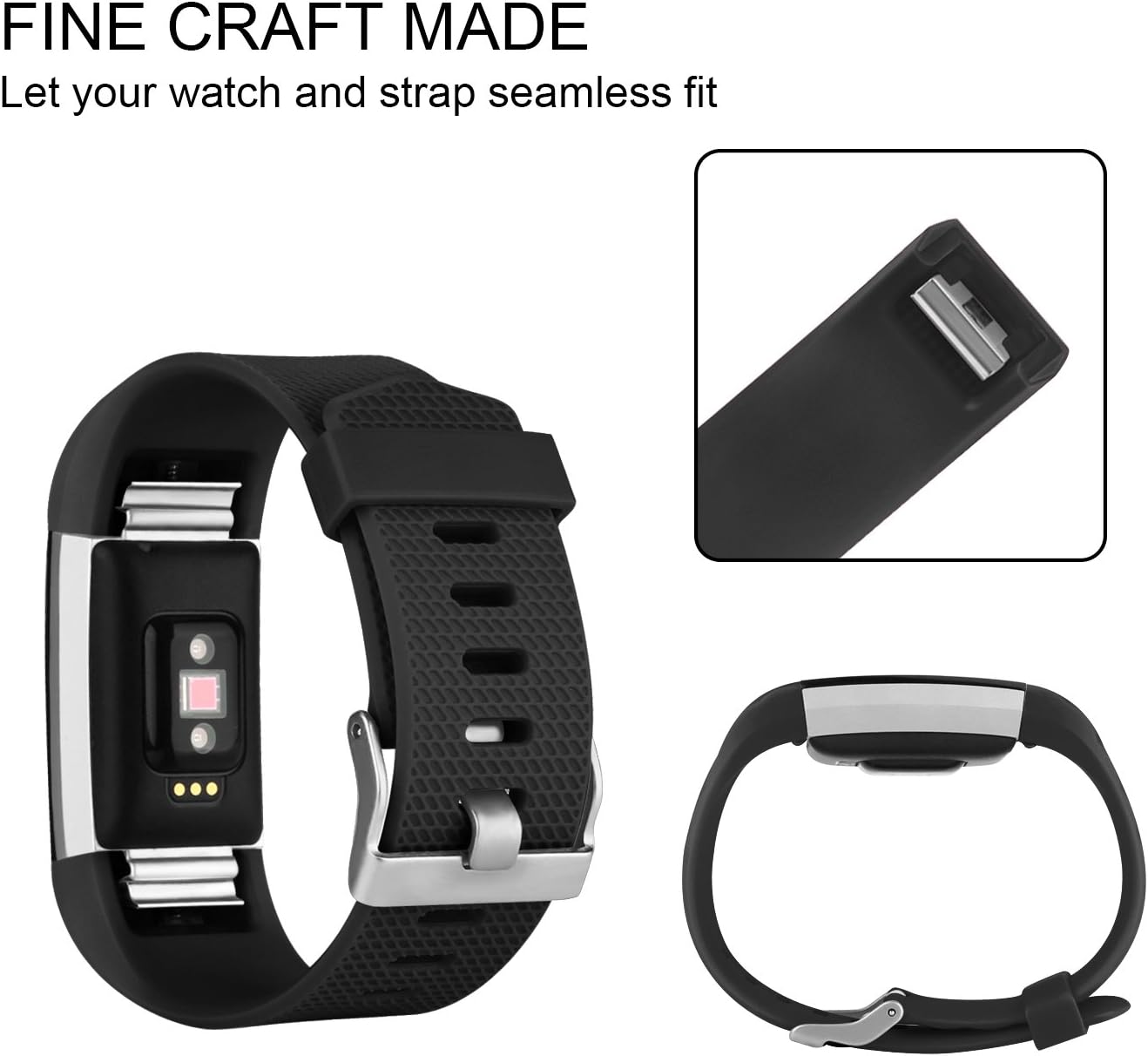 Tobfit Sport Bands Compatible with Fitbit Charge 2, 4 Pack, Replacement Wristbands for Women Men, Small/Large