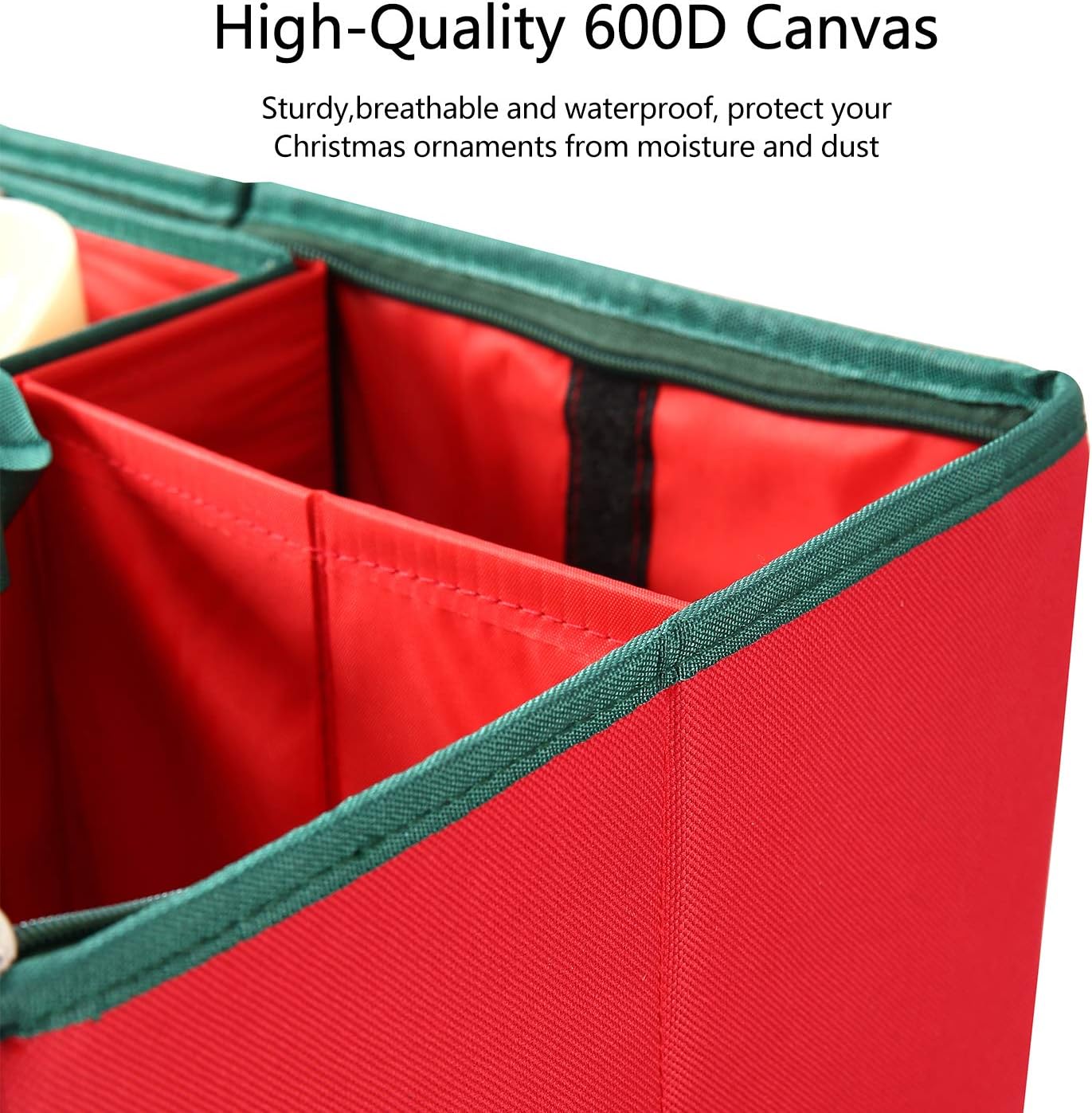 Sattiyrch Large 2-in-1 Christmas Ornament Storage Box & Xmas Figurine Container - Easy Access Removable Trays