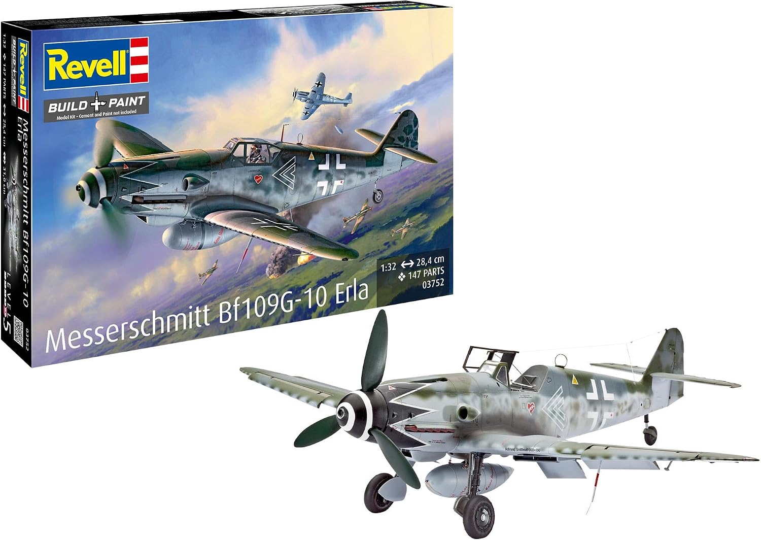 Revell 03752 Messerschmitt Bf109G-10 Erla 1:32 Scale - Unbuilt/Unpainted Plastic Model Kit